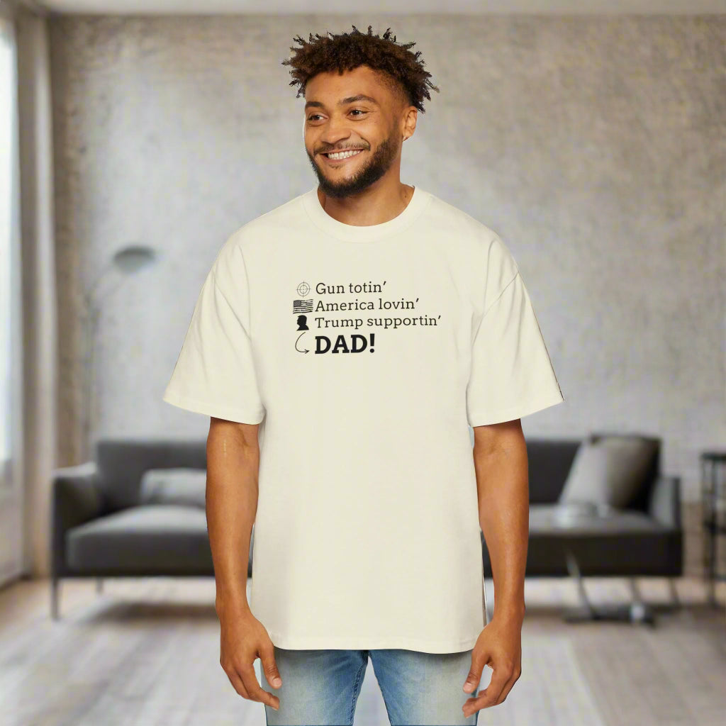 Men's Heavy Oversized Tee - Gun Totin' Trump Supportin' Dad Shirt - Clothing, T-shirts - EpiAl's Shop