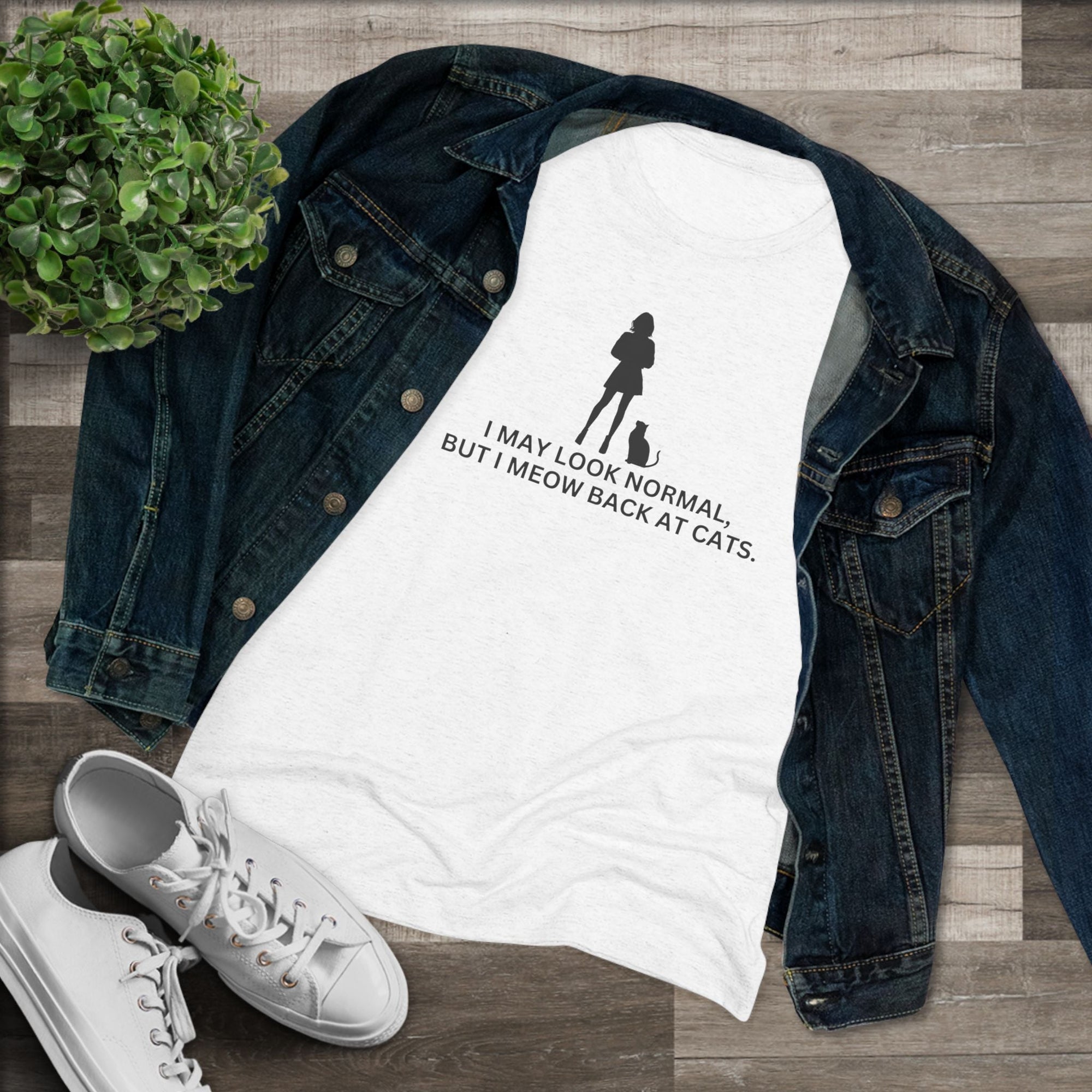 Meow at Cats Women's Triblend Tee - T - Shirt - Epileptic Al’s Shop