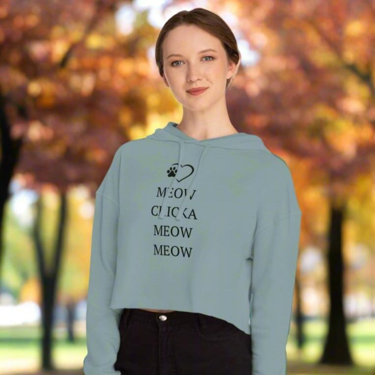 Meow Chicka Meow Meow Cropped Hooded Sweatshirt - Hoodie - EpiAl's Shop