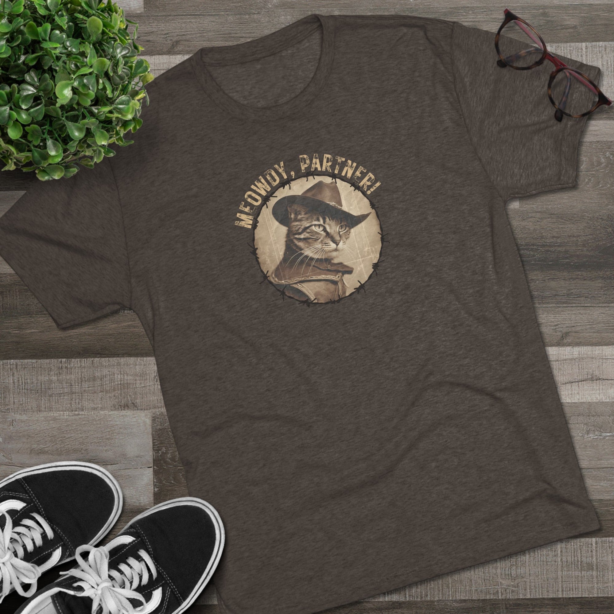 Meowdy Partner Unisex Tri - Blend Crew Tee - T - Shirt - Epileptic Al’s Shop