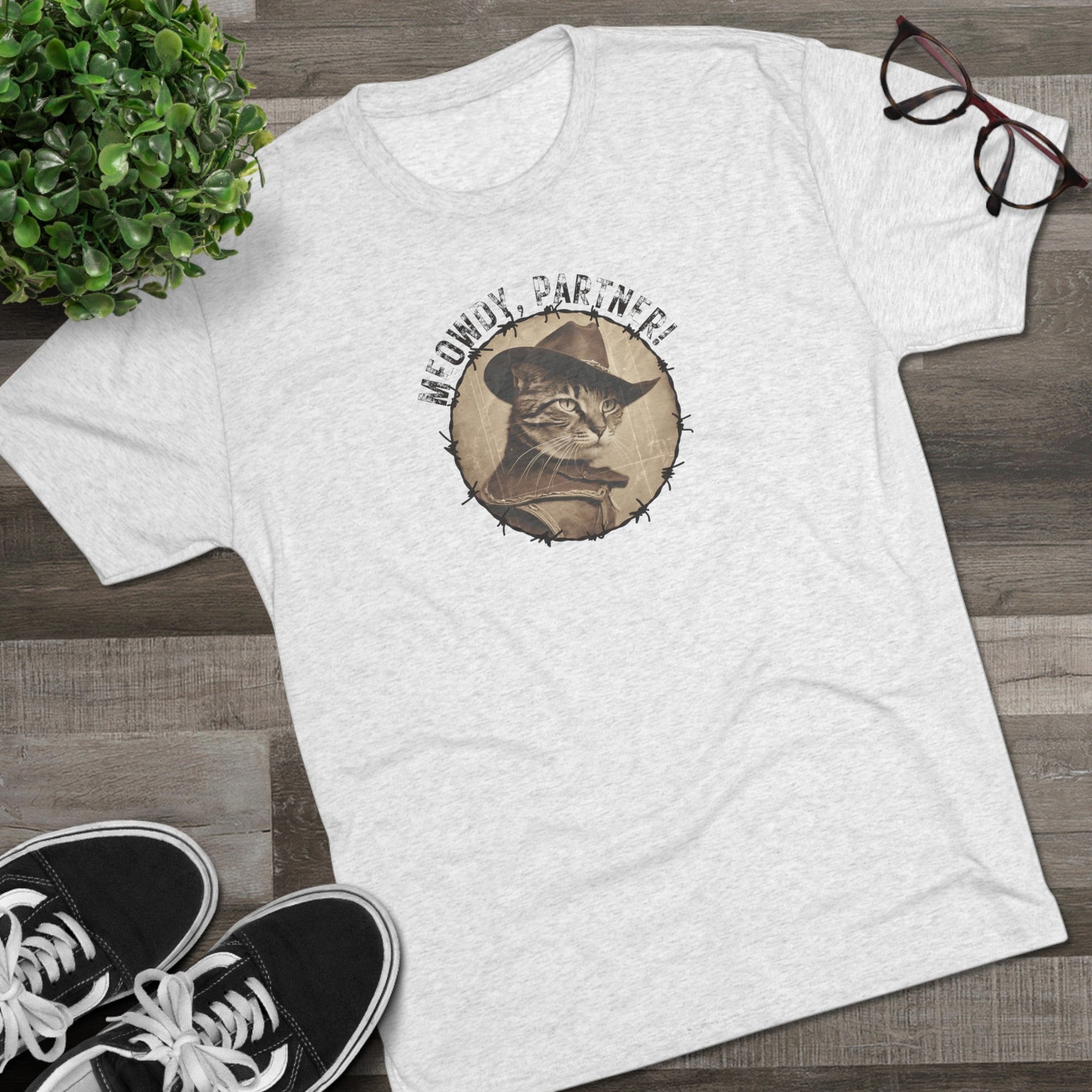 Meowdy Partner Unisex Tri - Blend Crew Tee - T - Shirt - Epileptic Al’s Shop