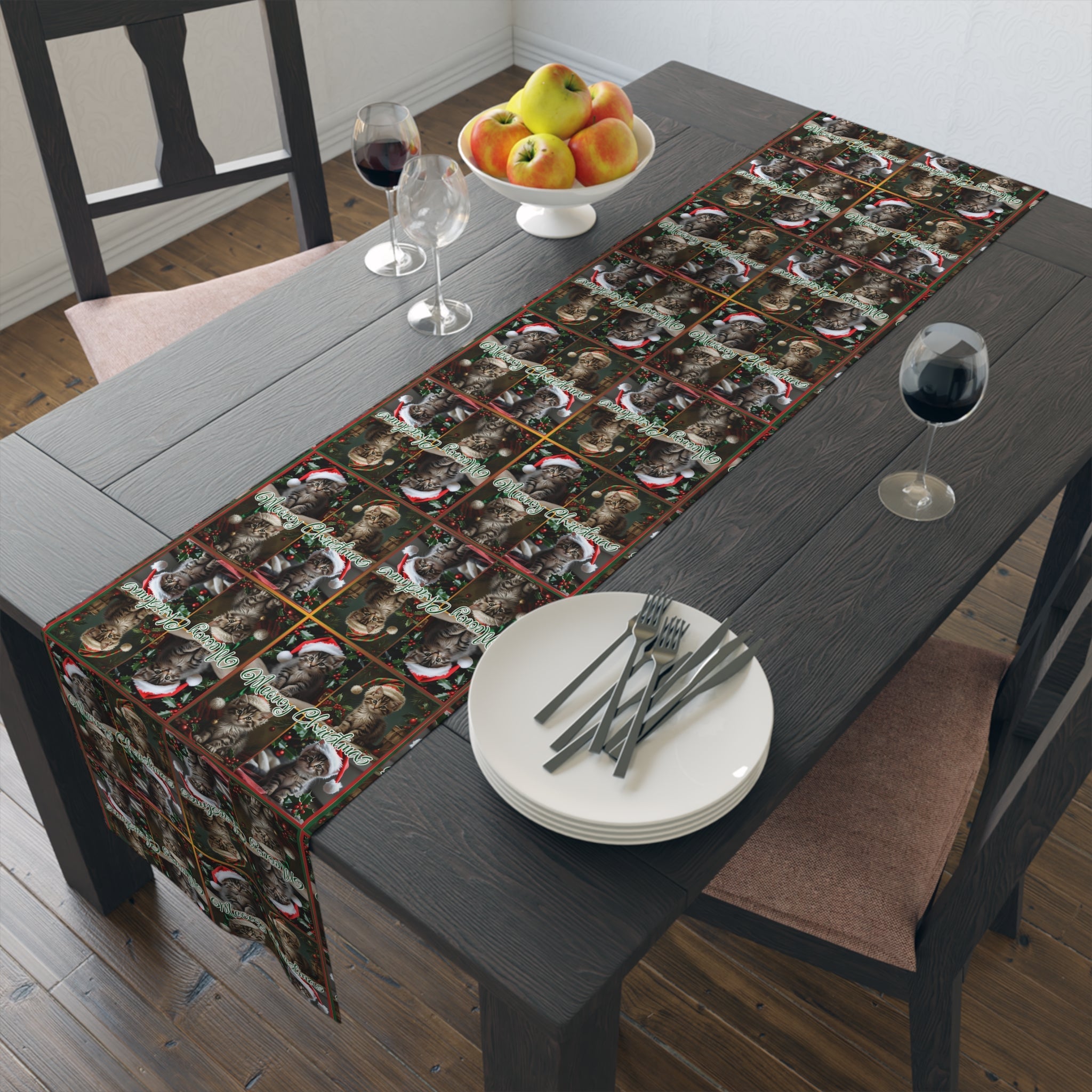 Meowy Christmas Festive Table Runner - Decor, Dining, Table Decor - EpiAl's Shop