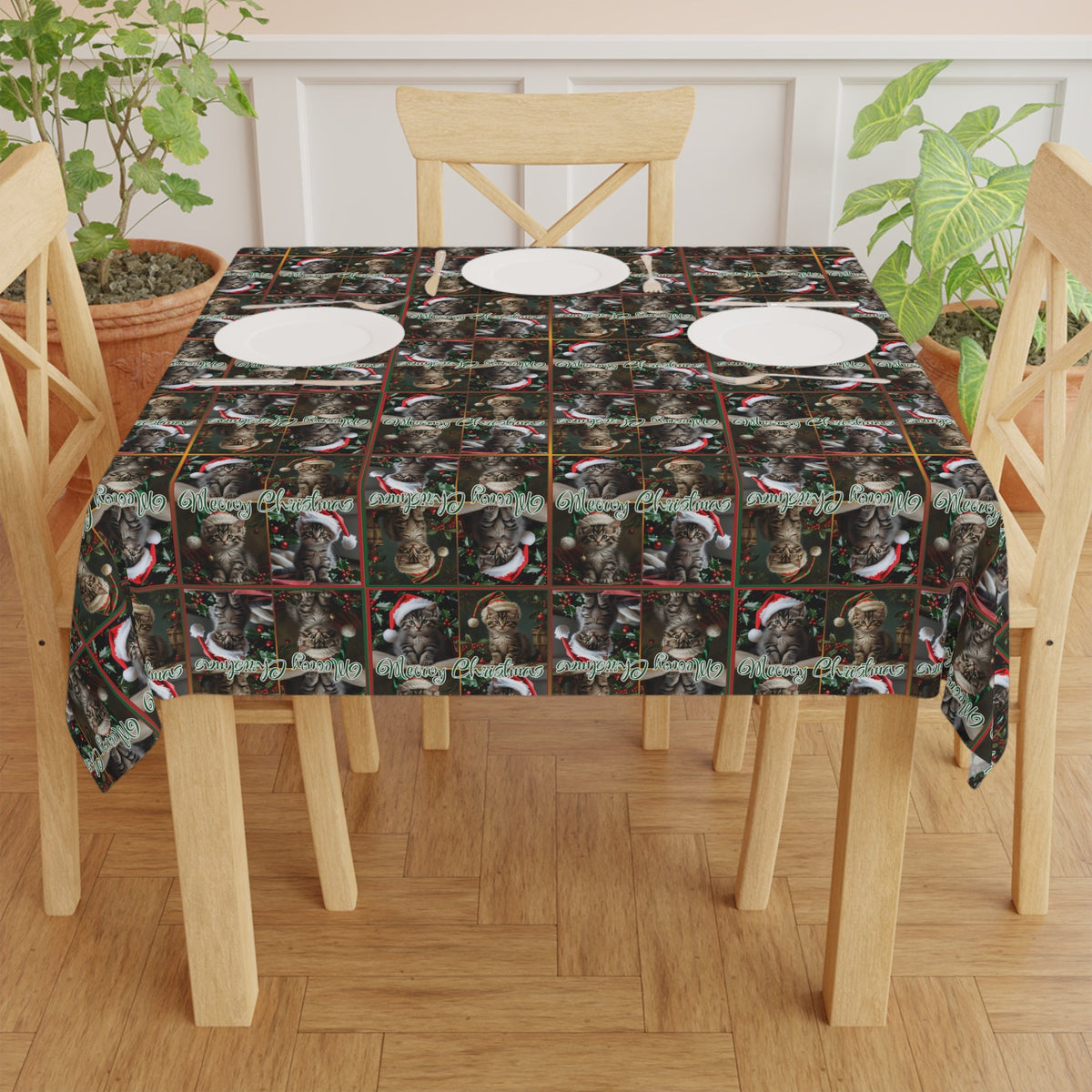 Meowy Christmas Festive Tablecloth - Decor, Dining, Table Decor - EpiAl's Shop