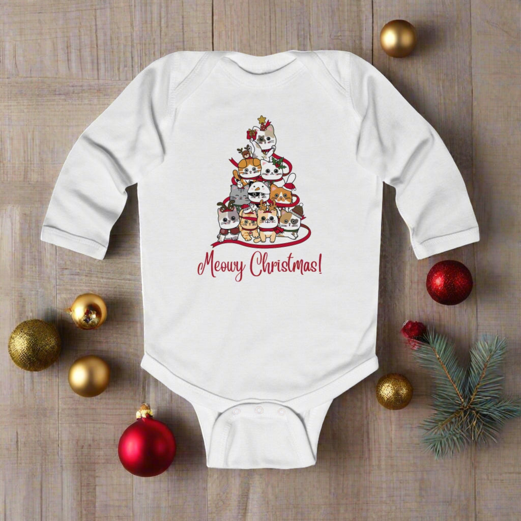 Meowy Christmas Infant Long Sleeve Bodysuit - EpiAl's Shop