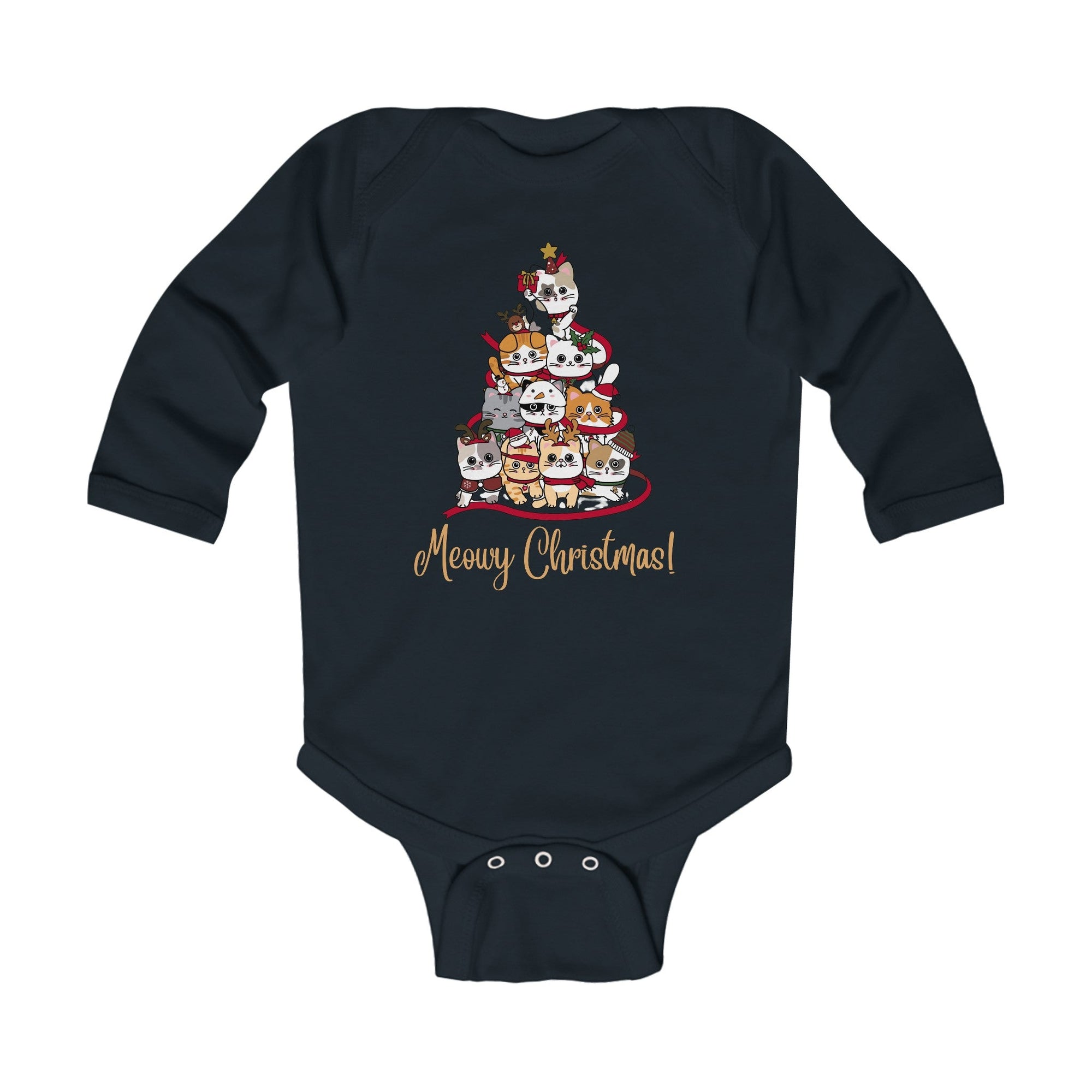 Meowy Christmas Infant Long Sleeve Bodysuit - Kids clothes - Epileptic Al’s Shop