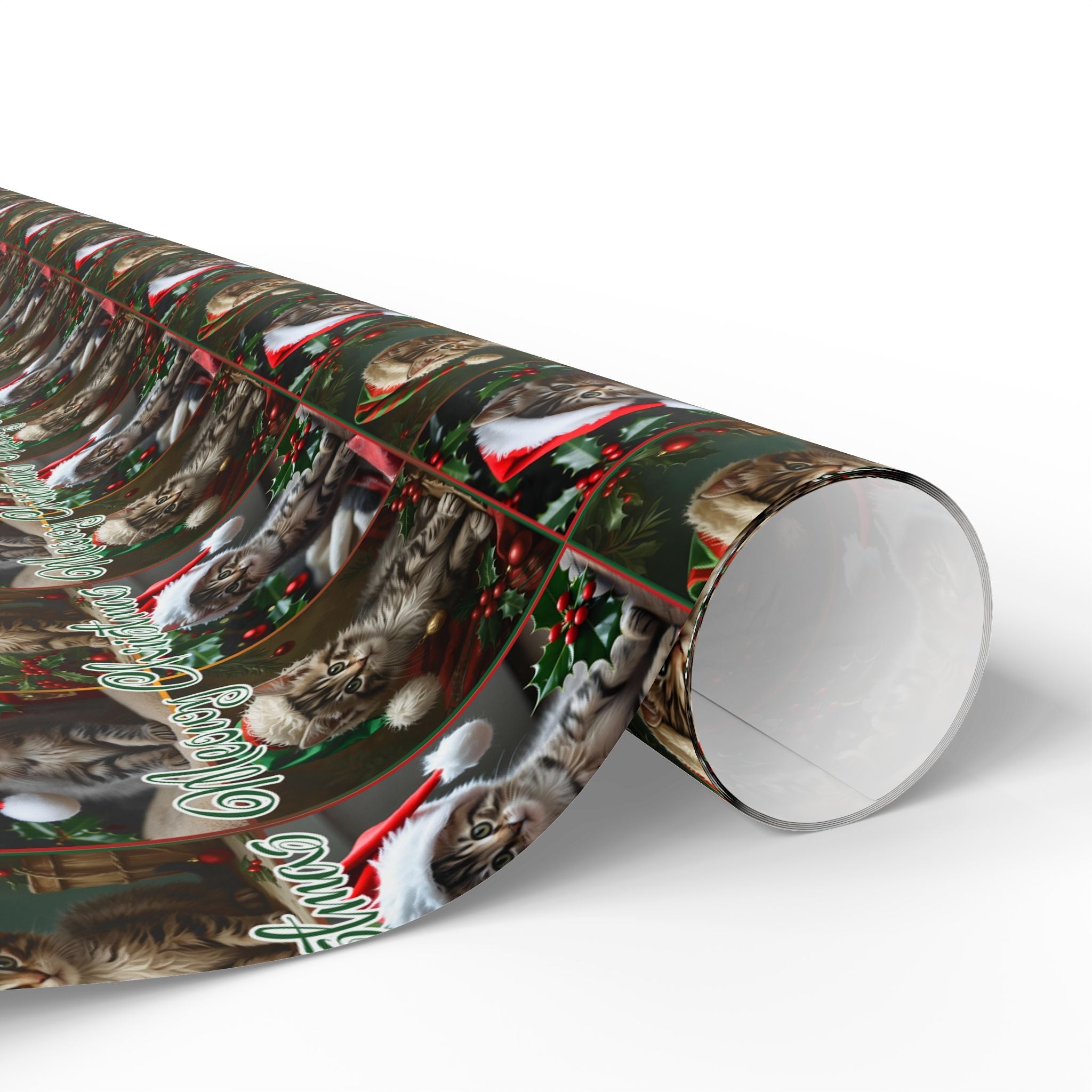 Meowy Christmas Kitten Themed Gift Wrap - Paper Products, Gift Wrapping Paper - EpiAl's Shop