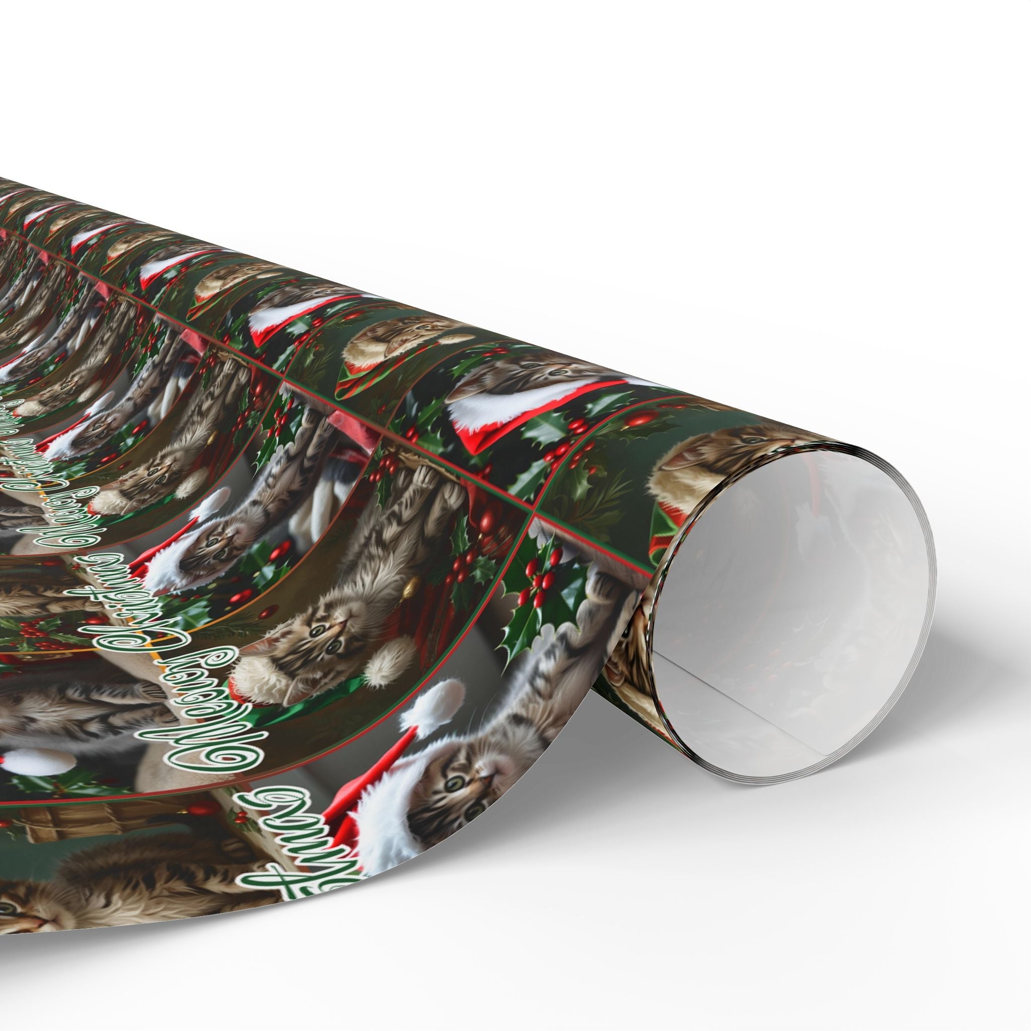 Meowy Christmas Kitten Themed Gift Wrap - Paper Products, Gift Wrapping Paper - EpiAl's Shop