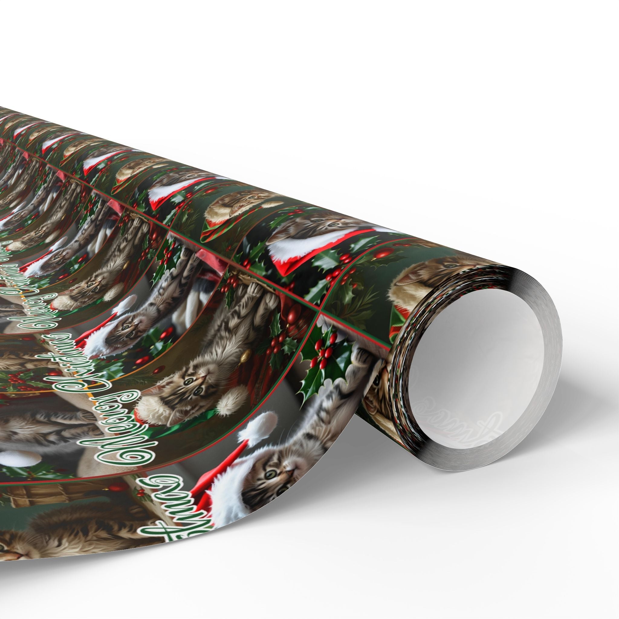 Meowy Christmas Kitten Themed Gift Wrap - Paper Products, Gift Wrapping Paper - EpiAl's Shop