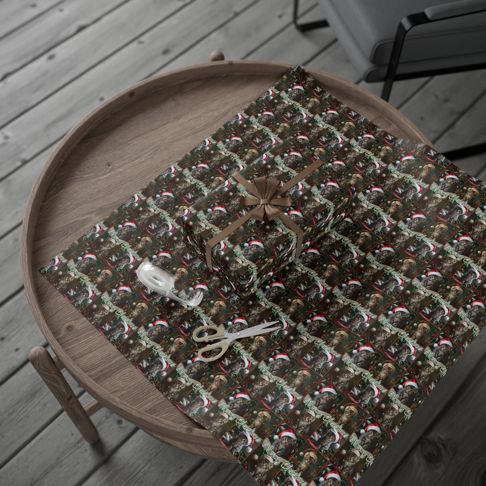 Meowy Christmas Kitten Themed Gift Wrap - Paper Products, Gift Wrapping Paper - EpiAl's Shop
