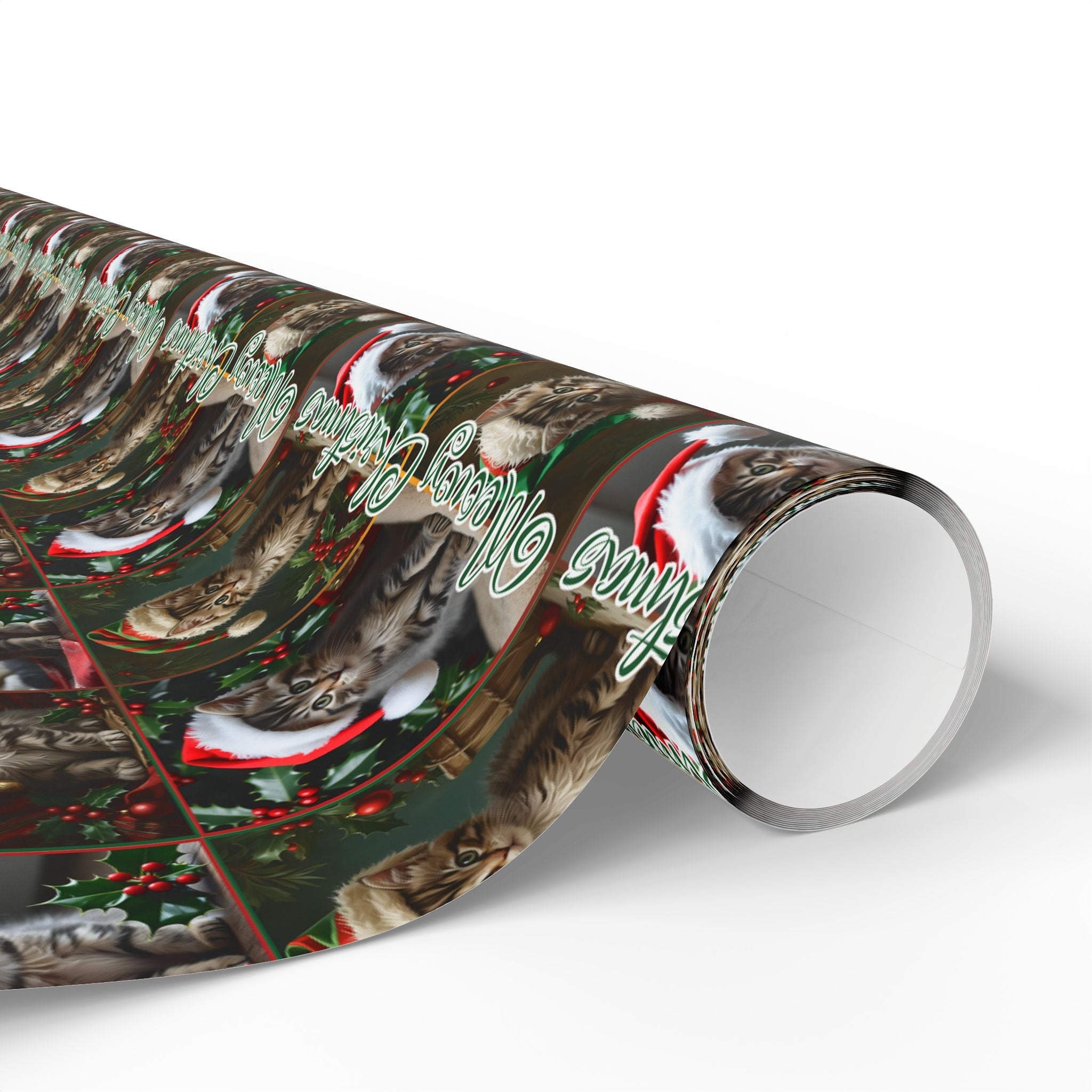 Meowy Christmas Kitten Themed Gift Wrap - Paper Products, Gift Wrapping Paper - EpiAl's Shop