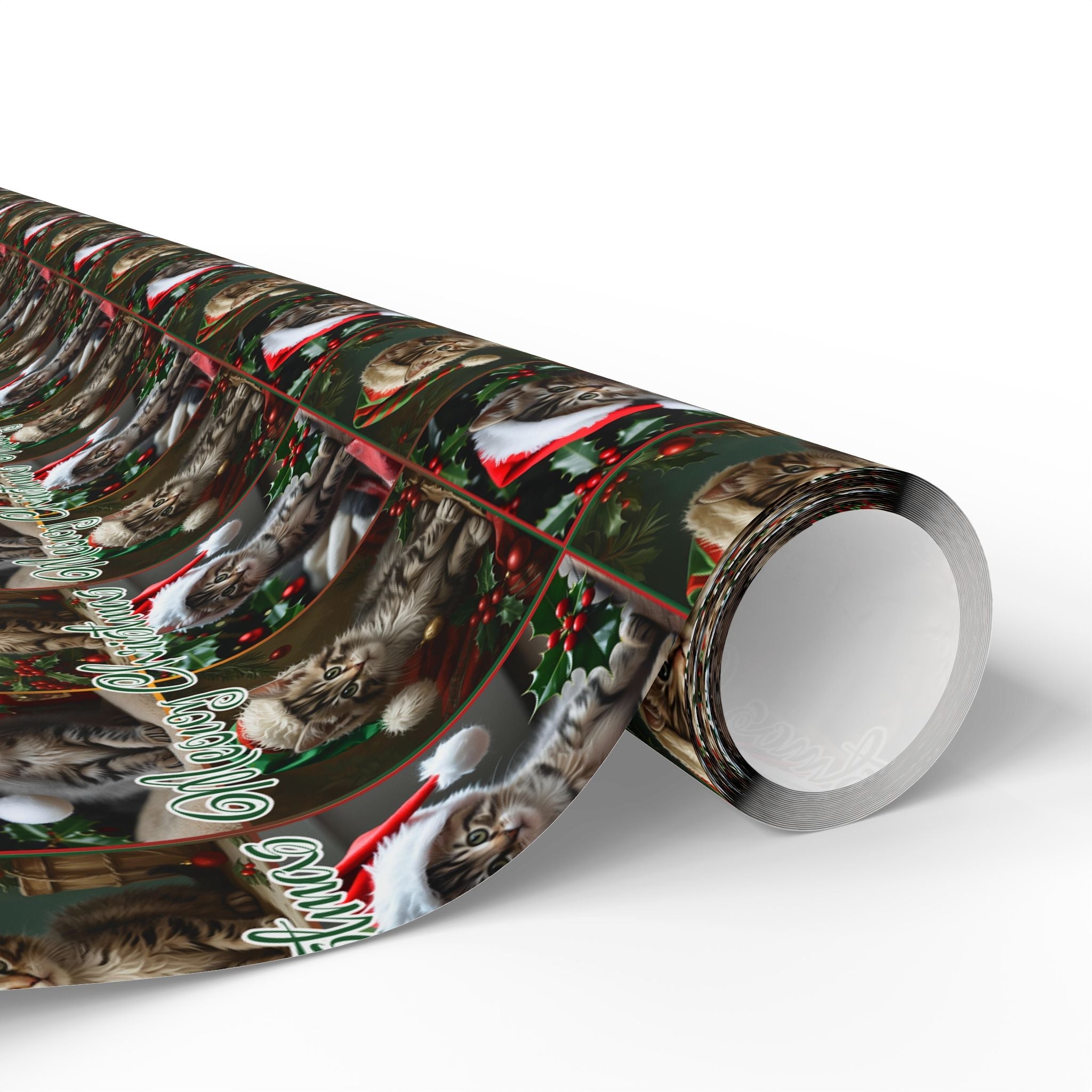 Meowy Christmas Kitten Themed Gift Wrap - Paper Products, Gift Wrapping Paper - EpiAl's Shop