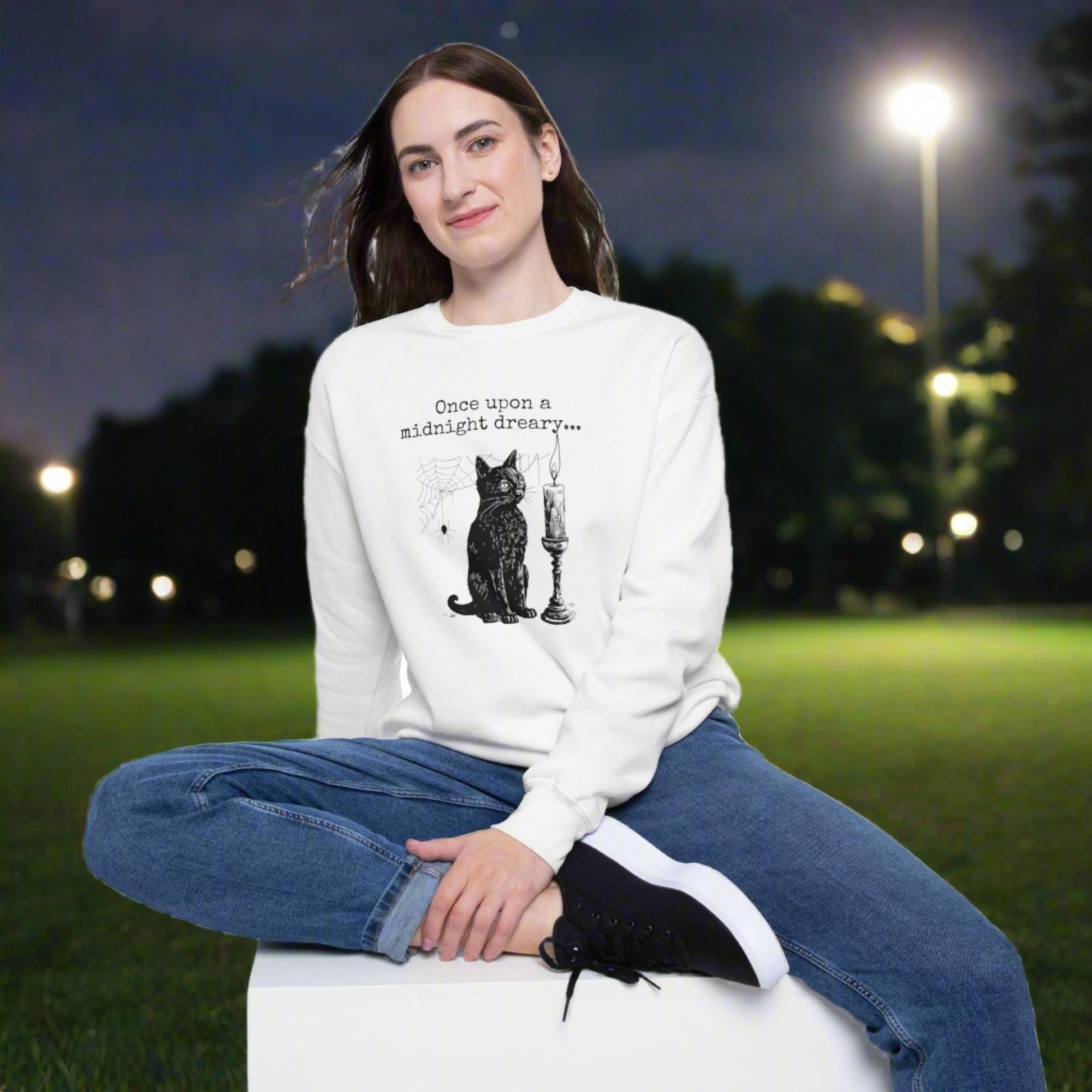 Midnight Dreary Unisex Drop Shoulder Sweatshirt - Sweatshirt - Epileptic Al’s Shop