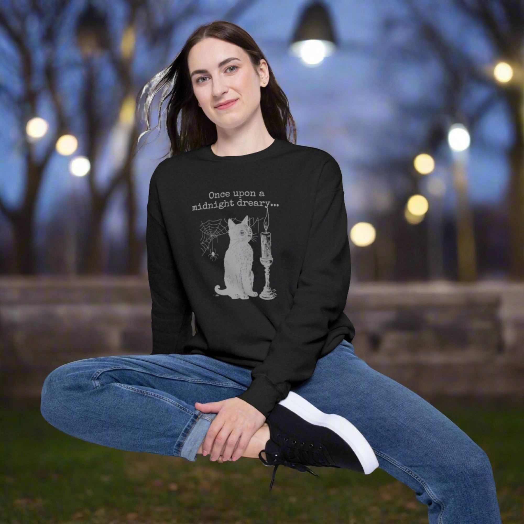 Midnight Dreary Unisex Drop Shoulder Sweatshirt - Sweatshirt - Epileptic Al’s Shop