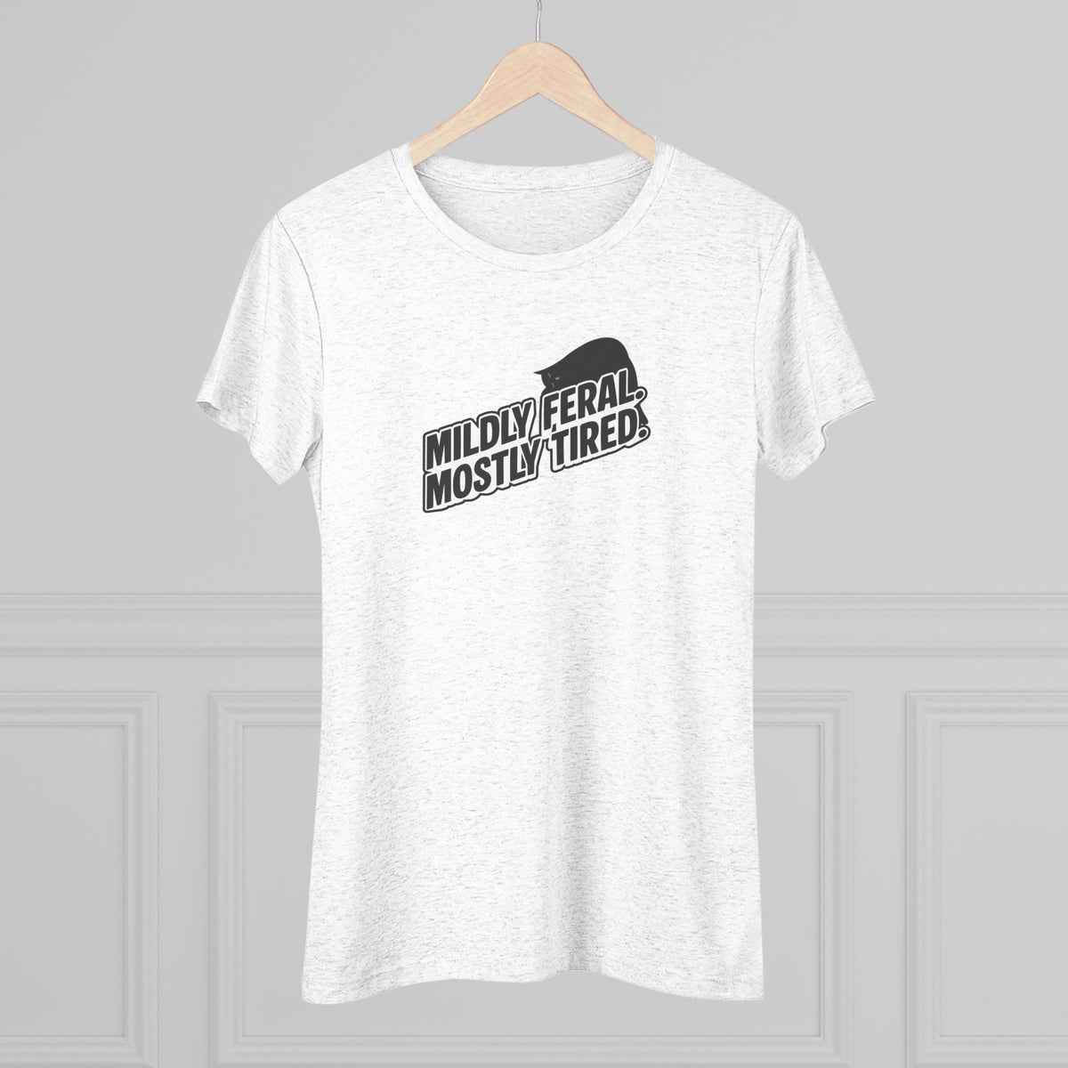Mildly Feral Mostly Tired Slim Fit Cat Tee - Clothing, Women, T-Shirts - EpiAl's Shop