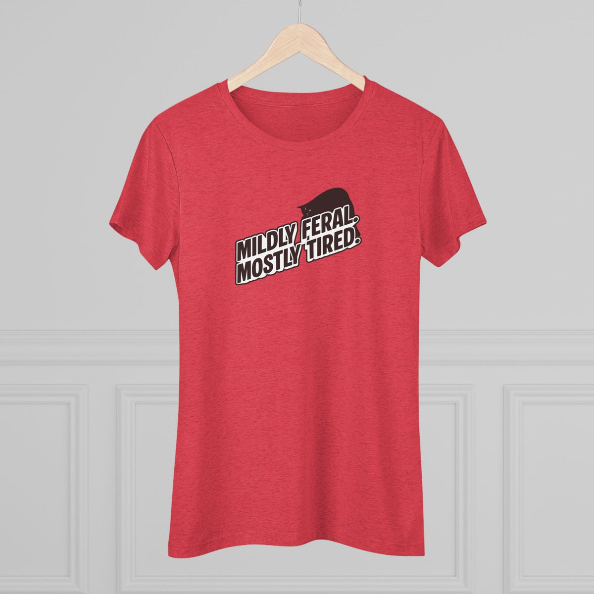 Mildly Feral Mostly Tired Slim Fit Cat Tee - Clothing, Women, T-Shirts - EpiAl's Shop