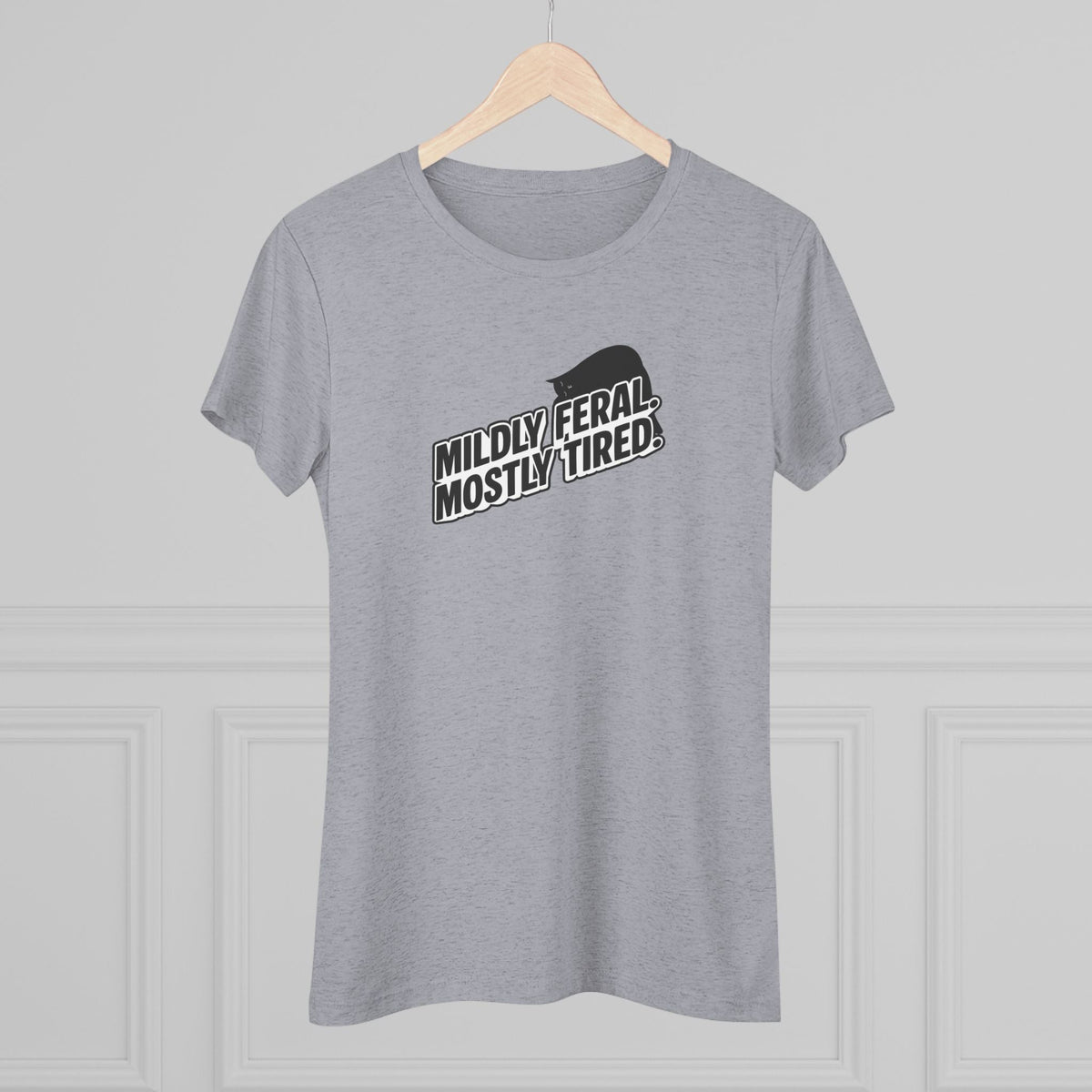 Mildly Feral Mostly Tired Slim Fit Cat Tee - Clothing, Women, T-Shirts - EpiAl's Shop