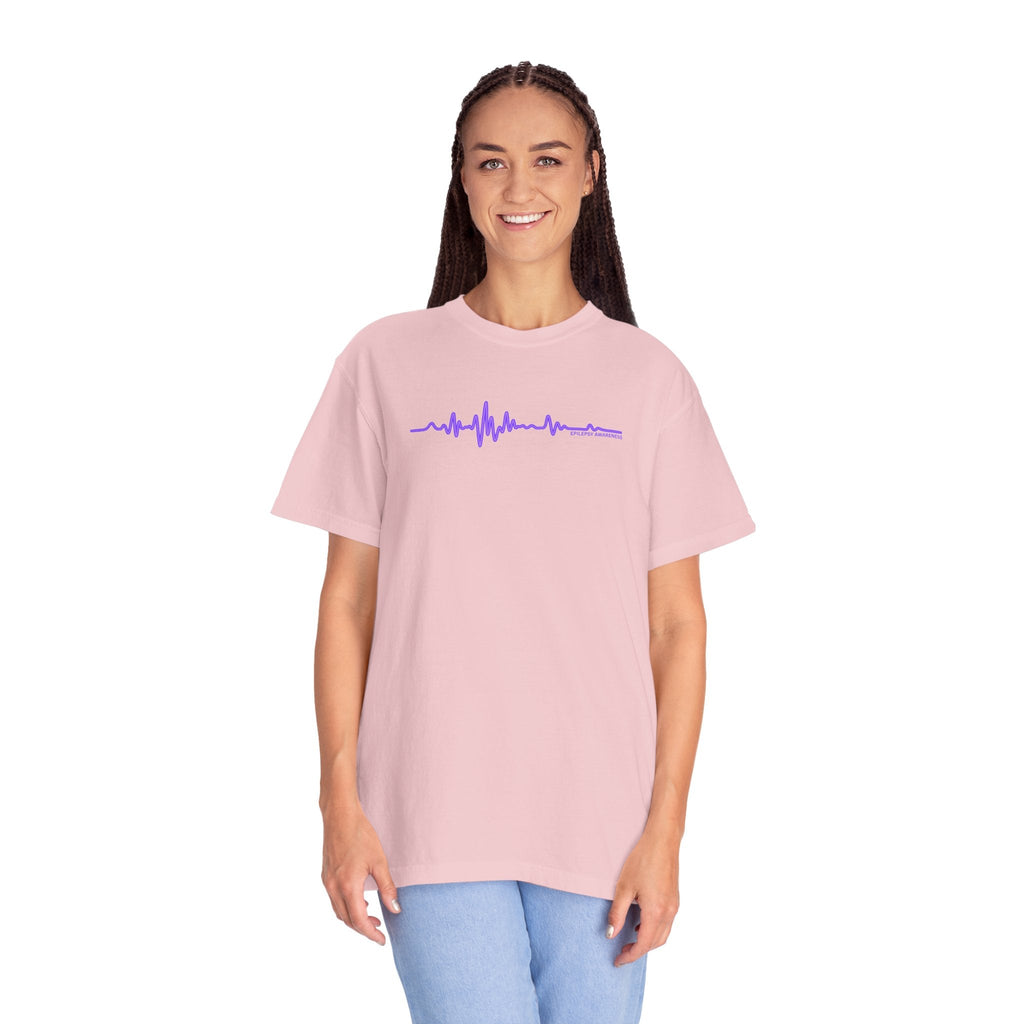 Minimalist Epilepsy Awareness EEG Wave Unisex T-Shirt – Purple Line Design - Clothing, Unisex, T-Shirts - EpiAl's Shop