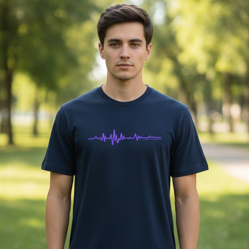 Minimalist Epilepsy Awareness EEG Wave Unisex T-Shirt – Purple Line Design - Clothing, Unisex, T-Shirts - EpiAl's Shop