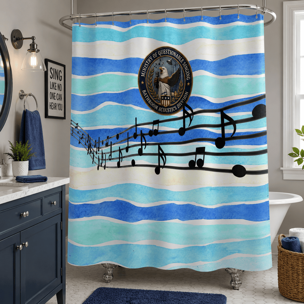 Ministry of Questionable Singing Shower Curtain - Decor, Curtains, Shower - EpiAl's Shop