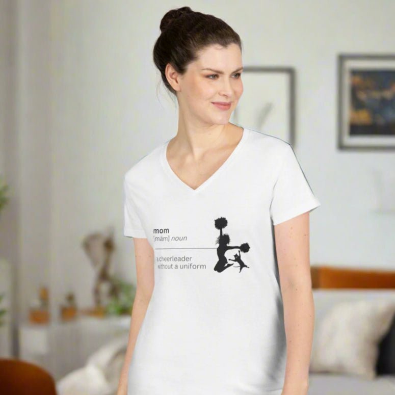 Mom Definition V - Neck T-Shirt - Cheerleader - Clothing, T-shirts - EpiAl's Shop