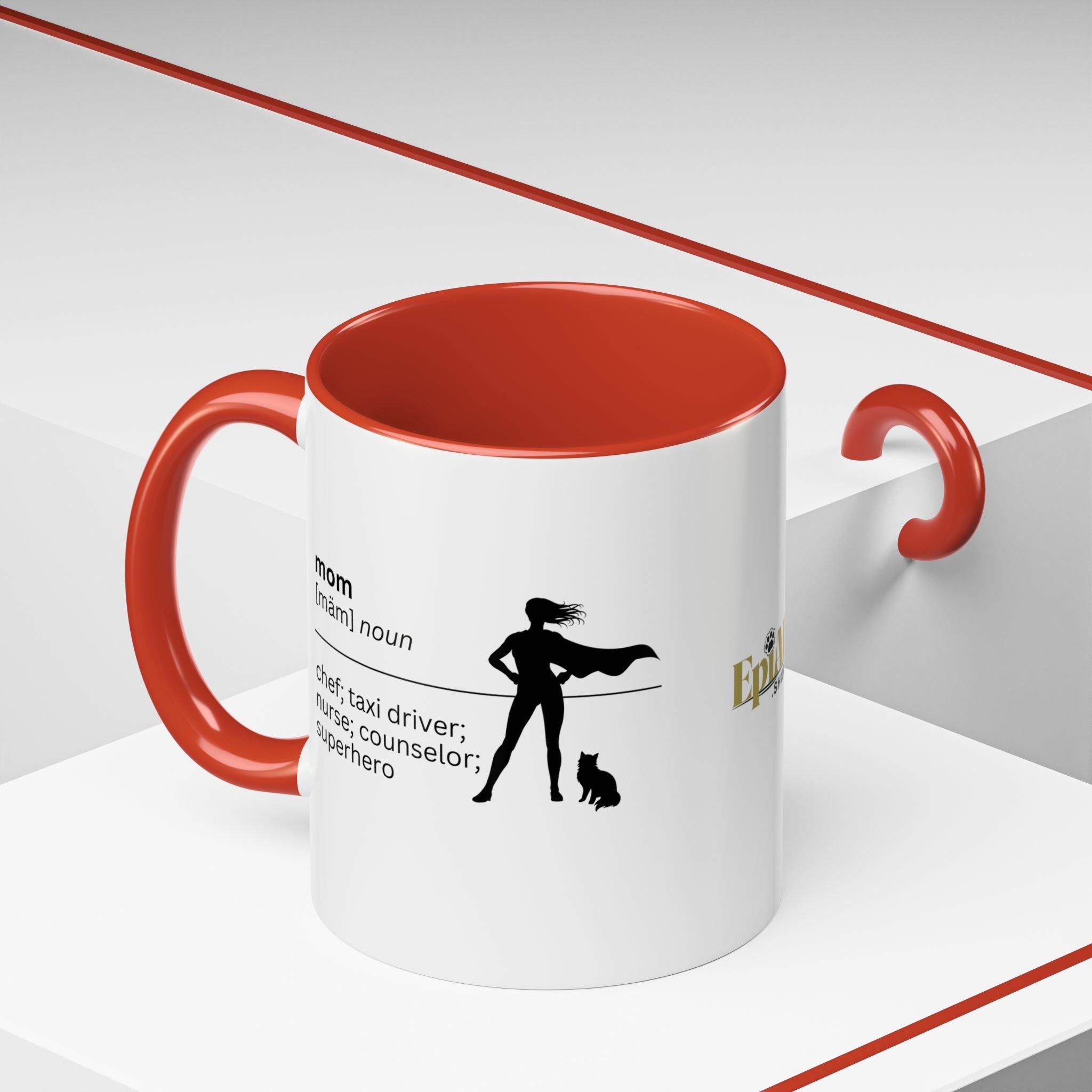 Mom Superhero Accent Coffee Mug - Perfect Gift for Moms - Drinkware, Coffee Mugs - EpiAl's Shop