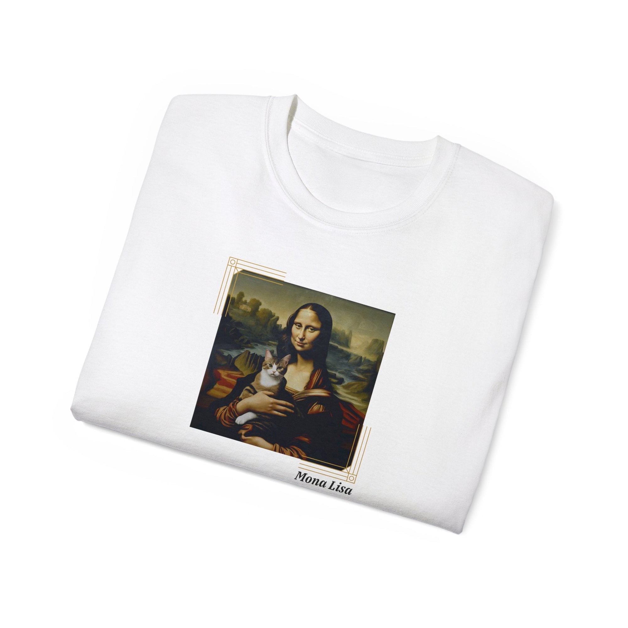 Mona Lisa Cat Unisex Ultra Cotton Tee - T - Shirt - Epileptic Al’s Shop