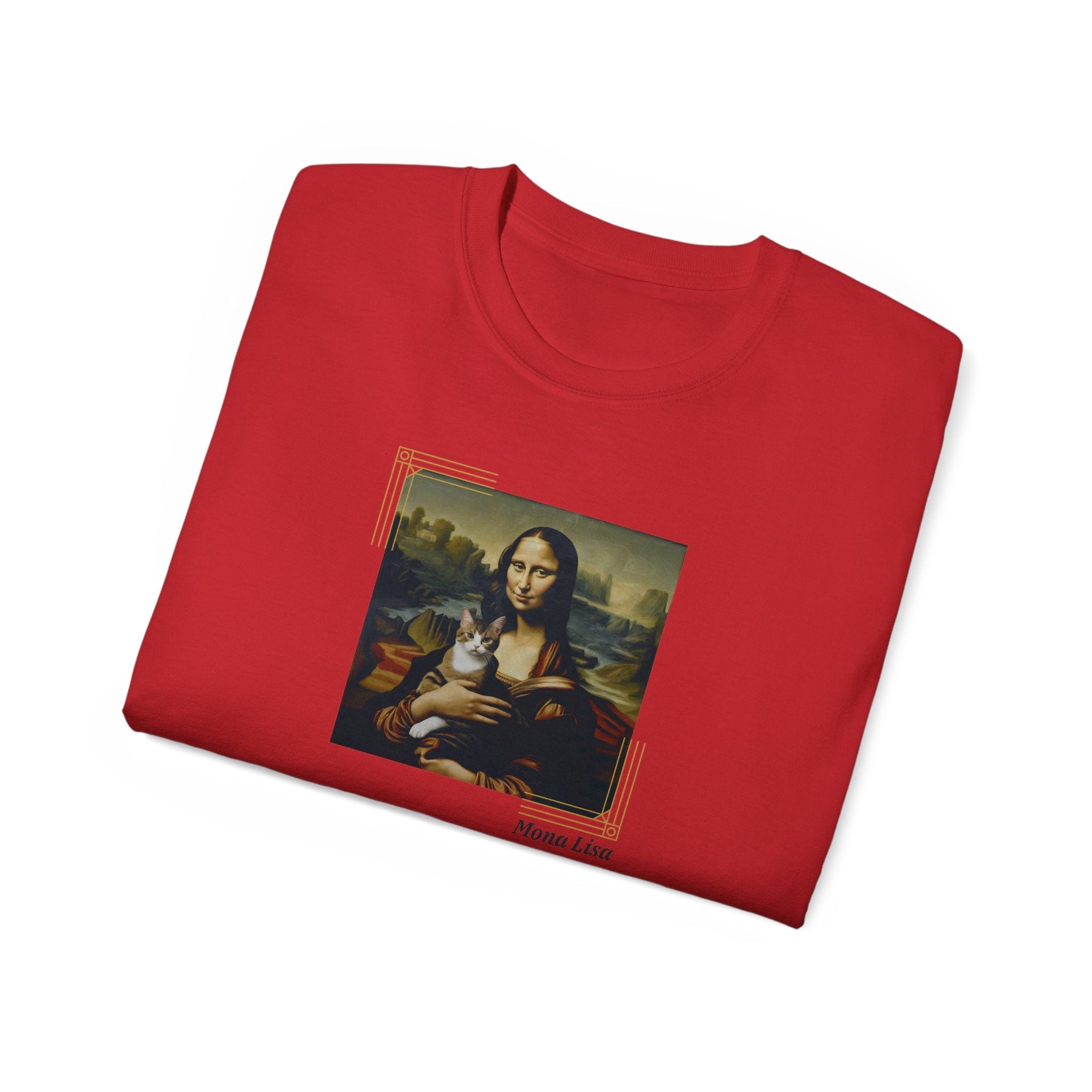 Mona Lisa Cat Unisex Ultra Cotton Tee - T - Shirt - Epileptic Al’s Shop