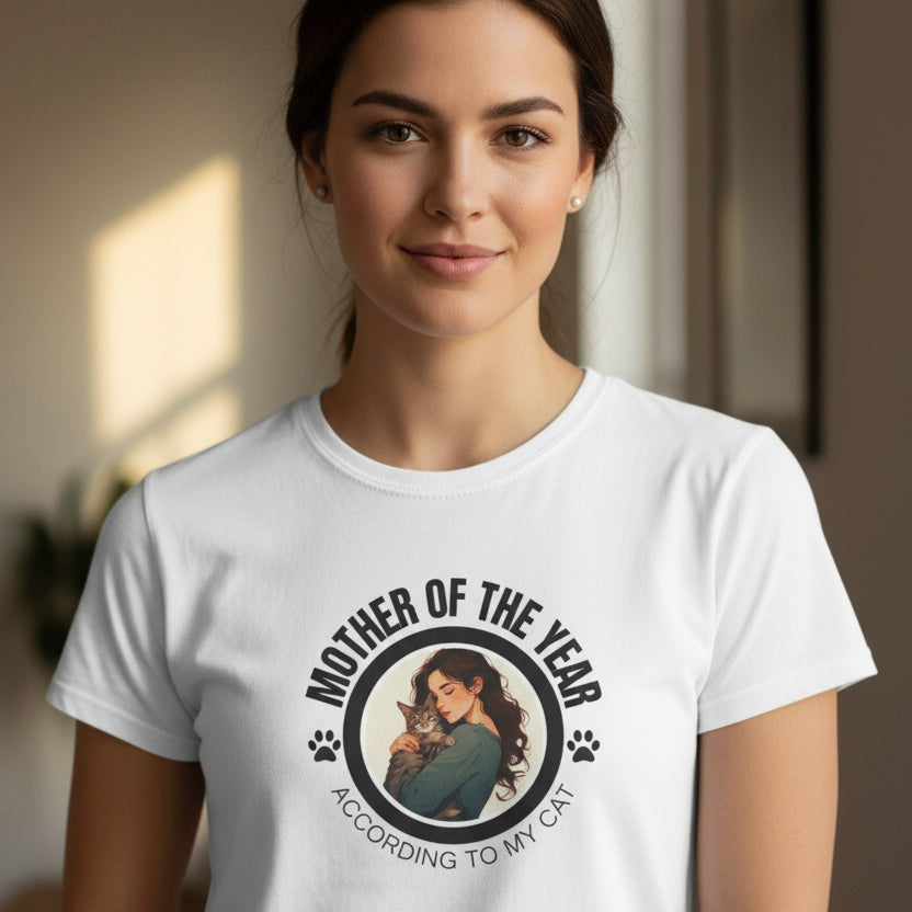 Mother of the Year Softstyle Tee, Gifts for Cat Moms - Clothing, T-shirts - EpiAl's Shop