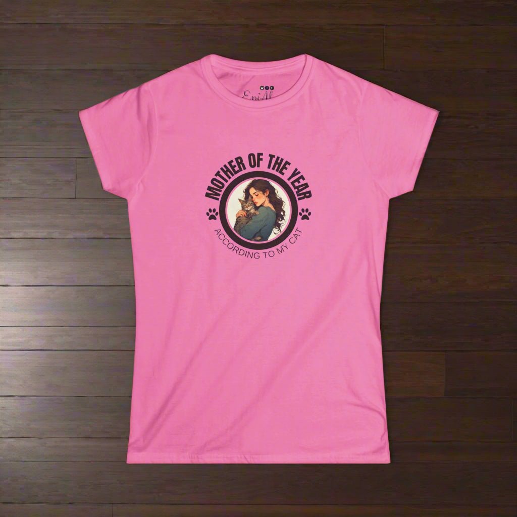 Mother of the Year Softstyle Tee, Gifts for Cat Moms - Clothing, T-shirts - EpiAl's Shop