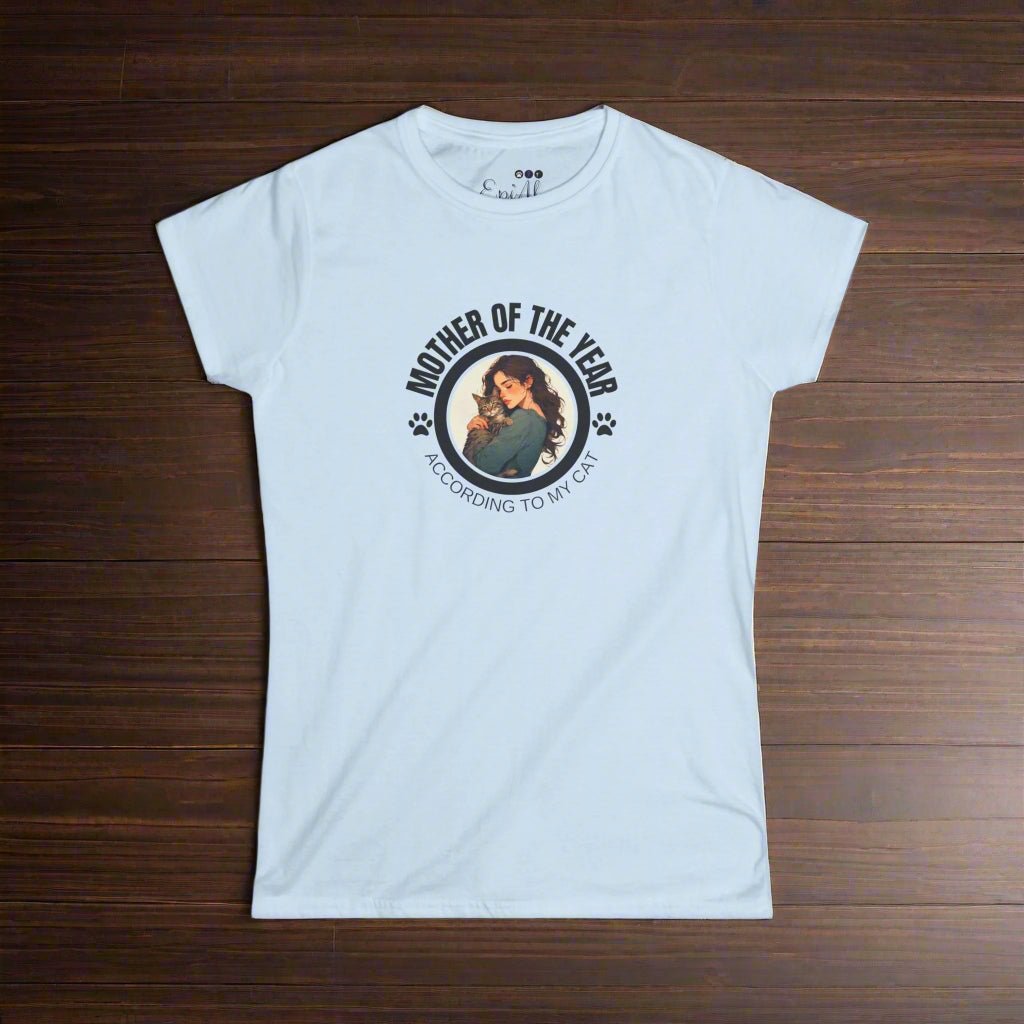 Mother of the Year Softstyle Tee, Gifts for Cat Moms - Clothing, T-shirts - EpiAl's Shop