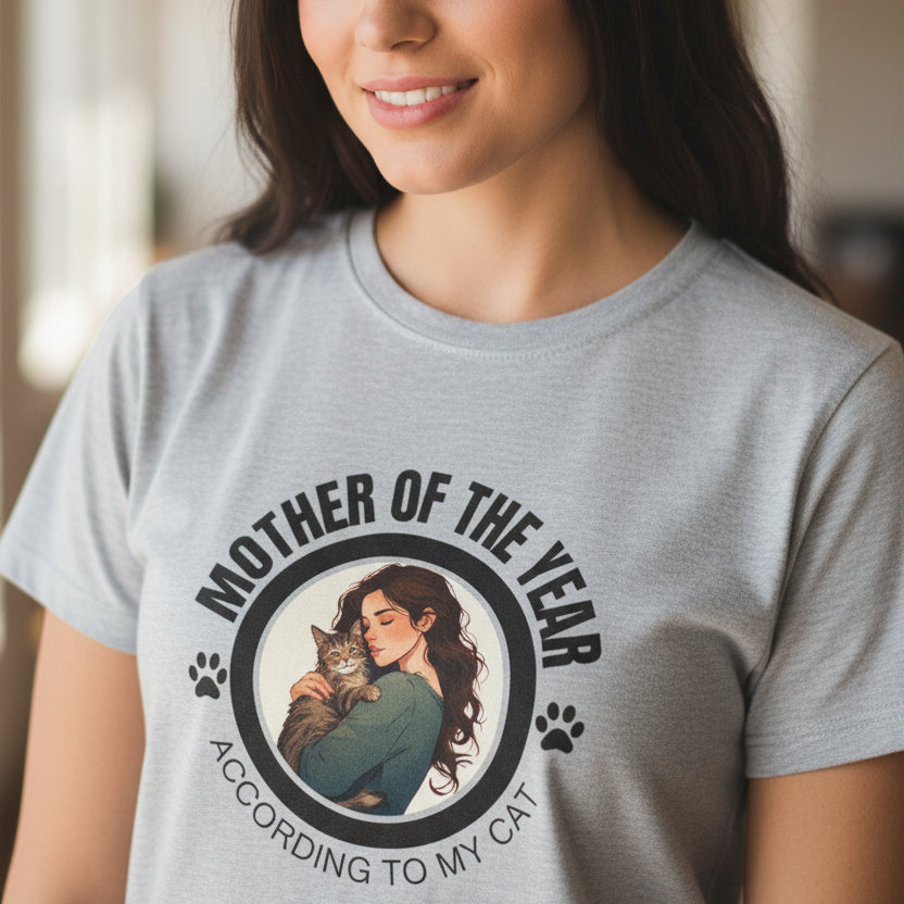 Mother of the Year Softstyle Tee, Gifts for Cat Moms - Clothing, T-shirts - EpiAl's Shop