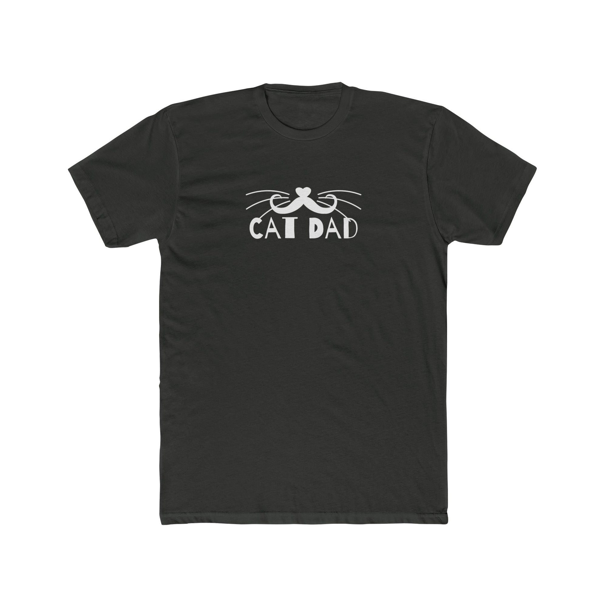 Mustachioed Cat Dad Men's Cotton Crew Tee - T - Shirt - Epileptic Al’s Shop