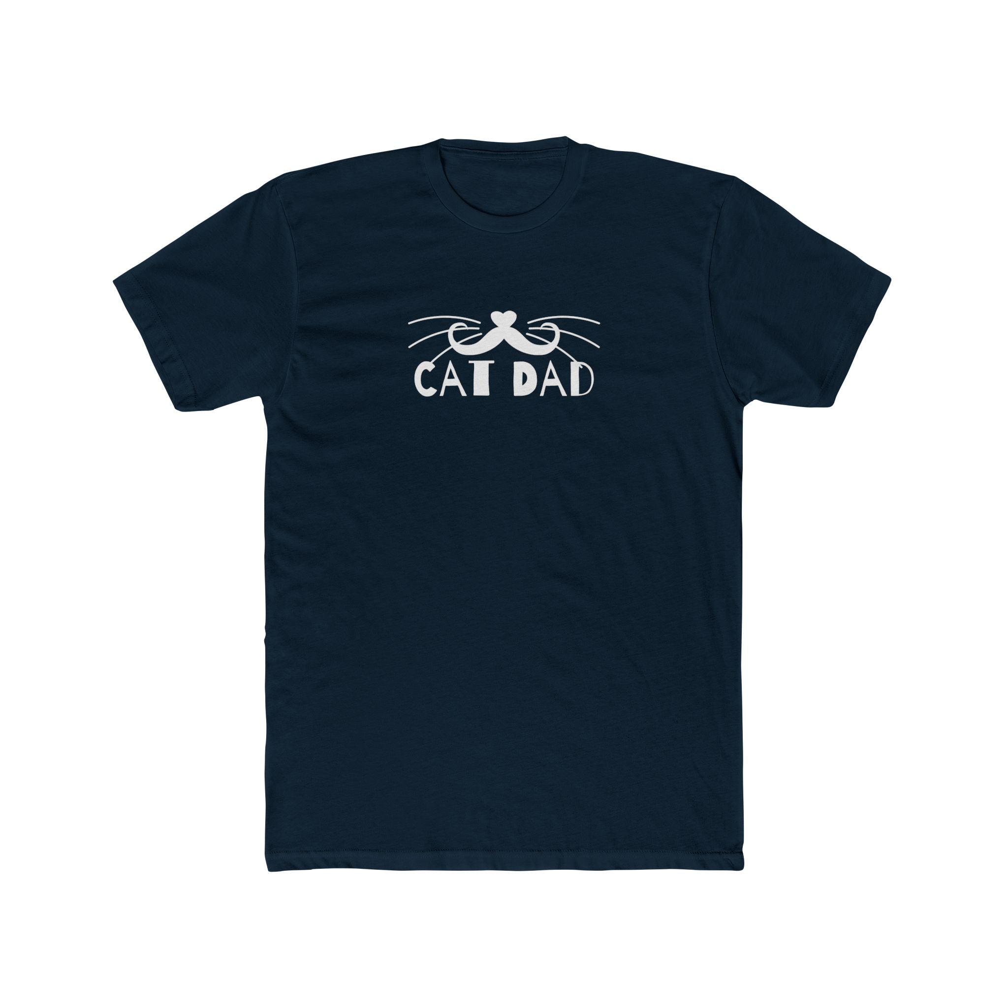 Mustachioed Cat Dad Men's Cotton Crew Tee - EpiAl's Shop