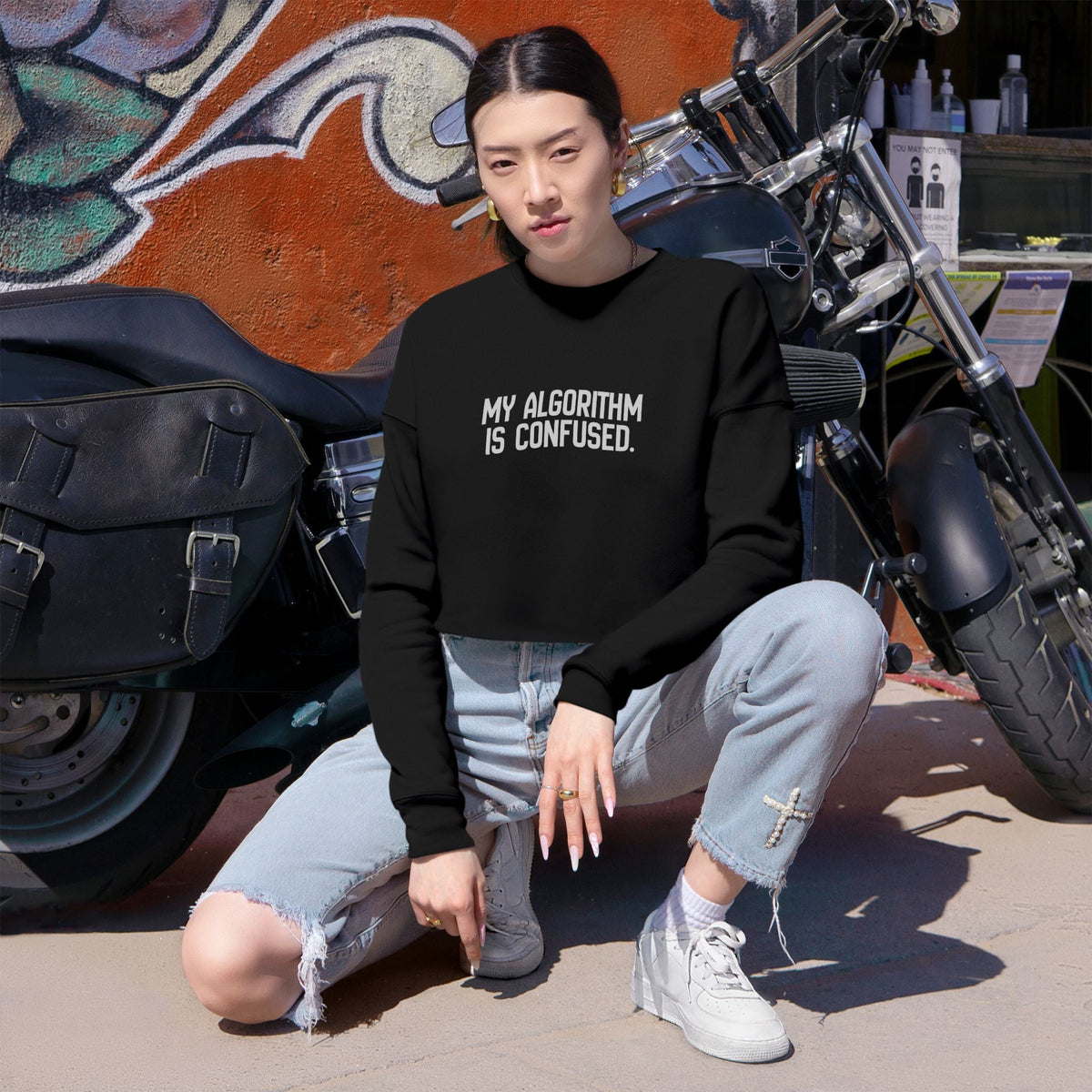 My Algorithm Is Confused Cropped Fleece Sweatshirt - Clothing, Unisex, Sweatshirts - EpiAl's Shop