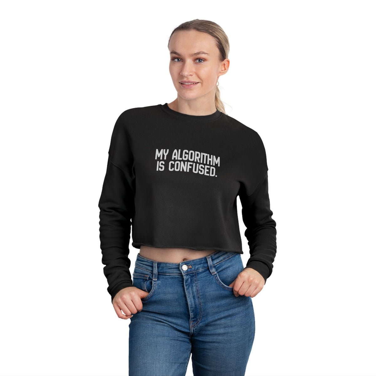 My Algorithm Is Confused Cropped Fleece Sweatshirt - Clothing, Unisex, Sweatshirts - EpiAl's Shop