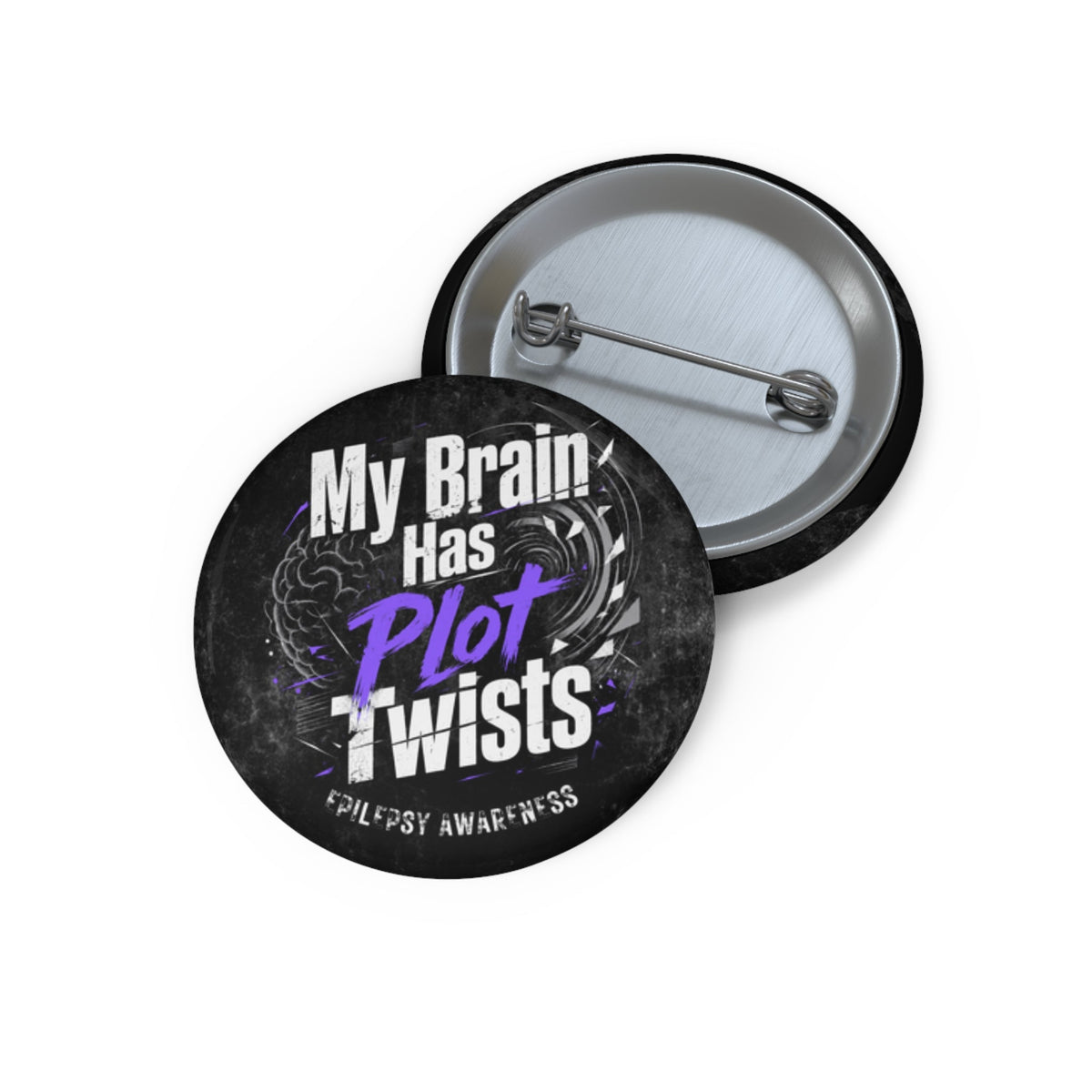 My Brain Has Plot Twists Epilepsy Awareness Pinback Button - Buttons, Pinback - EpiAl's Shop