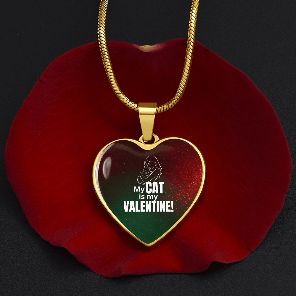 My Cat Is My Valentine – Heart Pendant Necklace - Jewelry, Necklaces - EpiAl's Shop