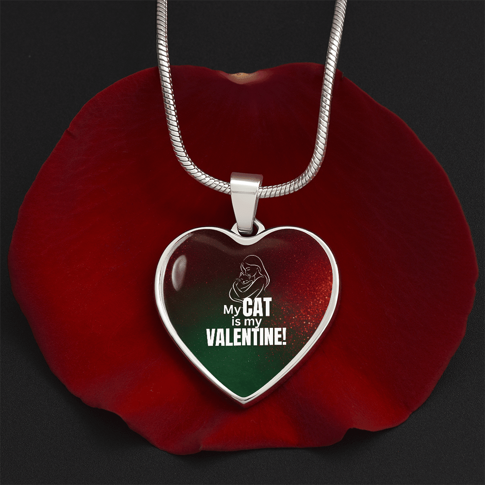 My Cat Is My Valentine – Heart Pendant Necklace - Jewelry, Necklaces - EpiAl's Shop