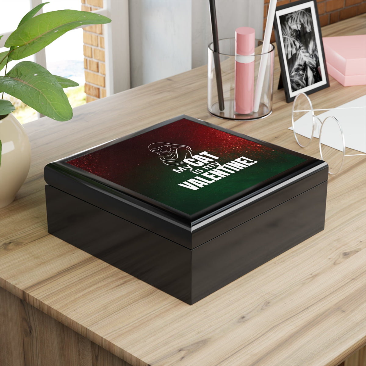 My Cat Is My Valentine Jewelry Box – Valentine’s Day Cat Love Design - Decor, Jewelry Boxes - EpiAl's Shop
