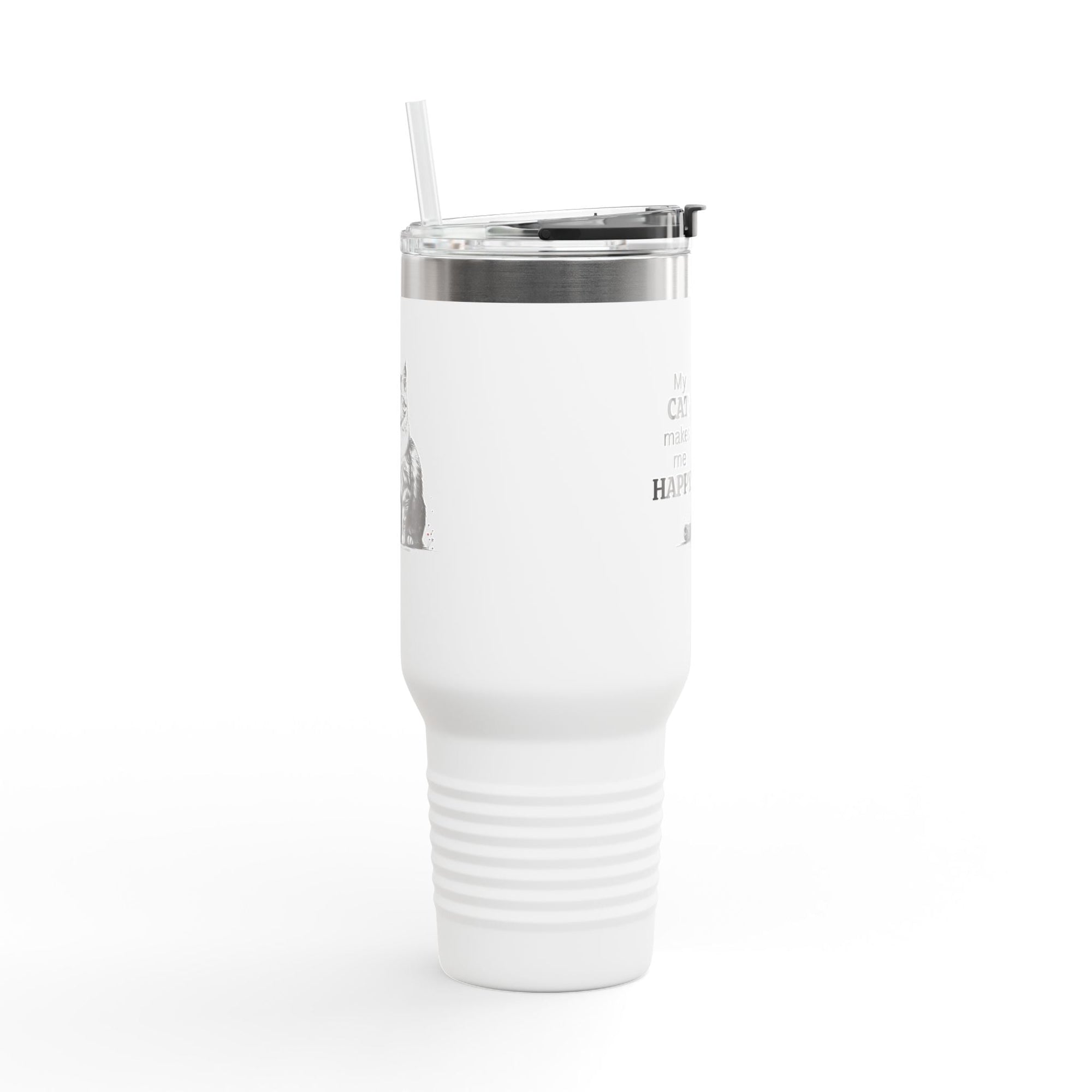 My Cat Makes Me Happy Insulated Travel Mug, 40oz - Drinkware, Travel Mugs - EpiAl's Shop