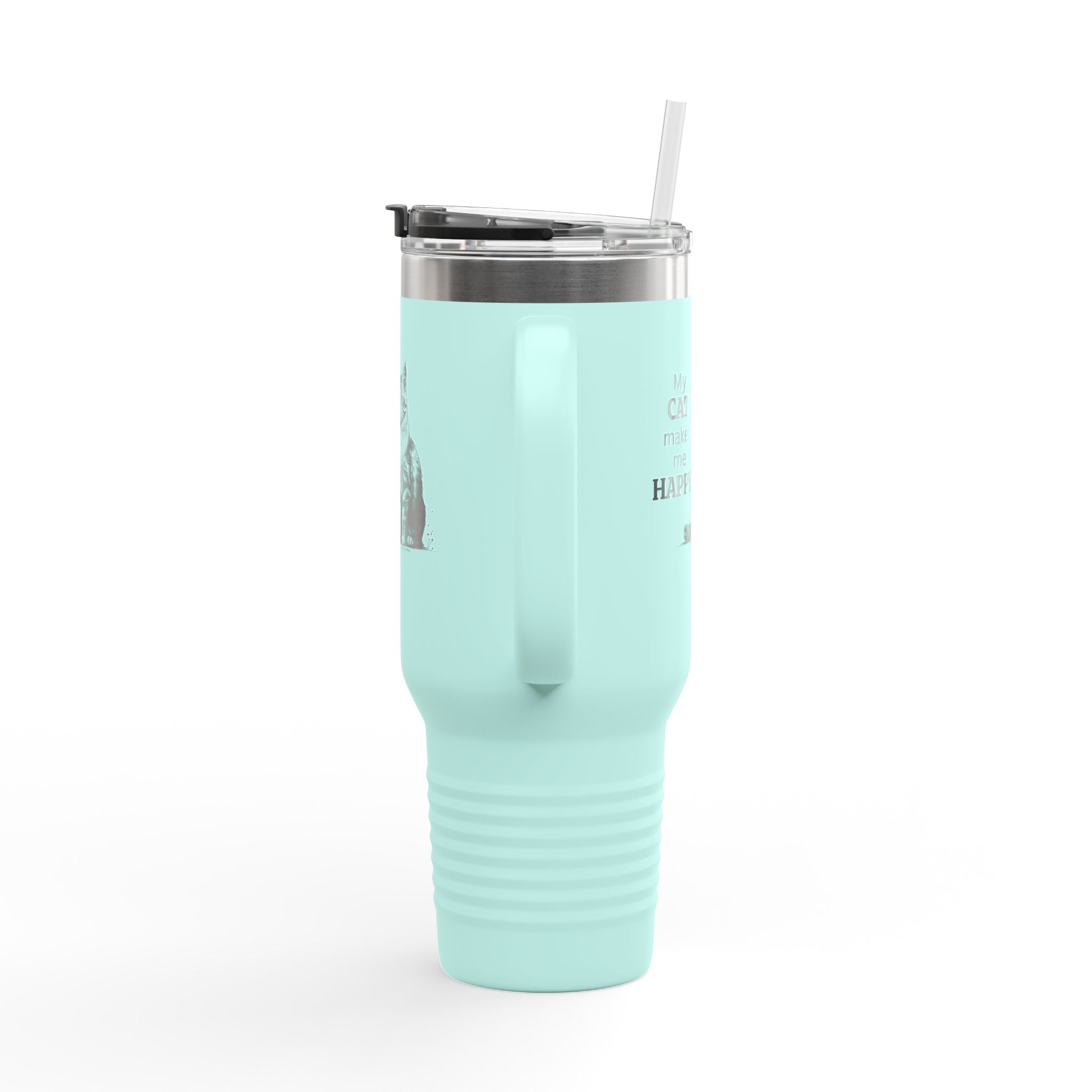 My Cat Makes Me Happy Insulated Travel Mug, 40oz - Drinkware, Travel Mugs - EpiAl's Shop