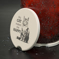 My Cat Makes Me Happy Soapstone Car Coaster - Accessories, Auto, Coasters - EpiAl's Shop