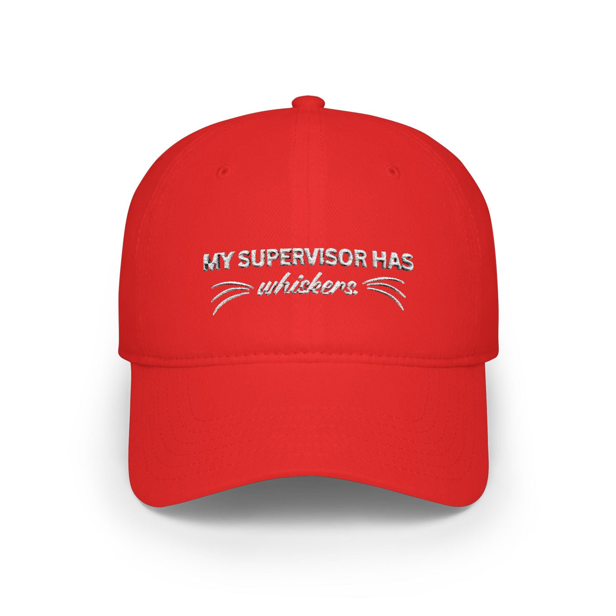 My Supervisor Has Whiskers Embroidered Cat Lover Baseball Cap - Hats, Baseball & Trucker - EpiAl's Shop