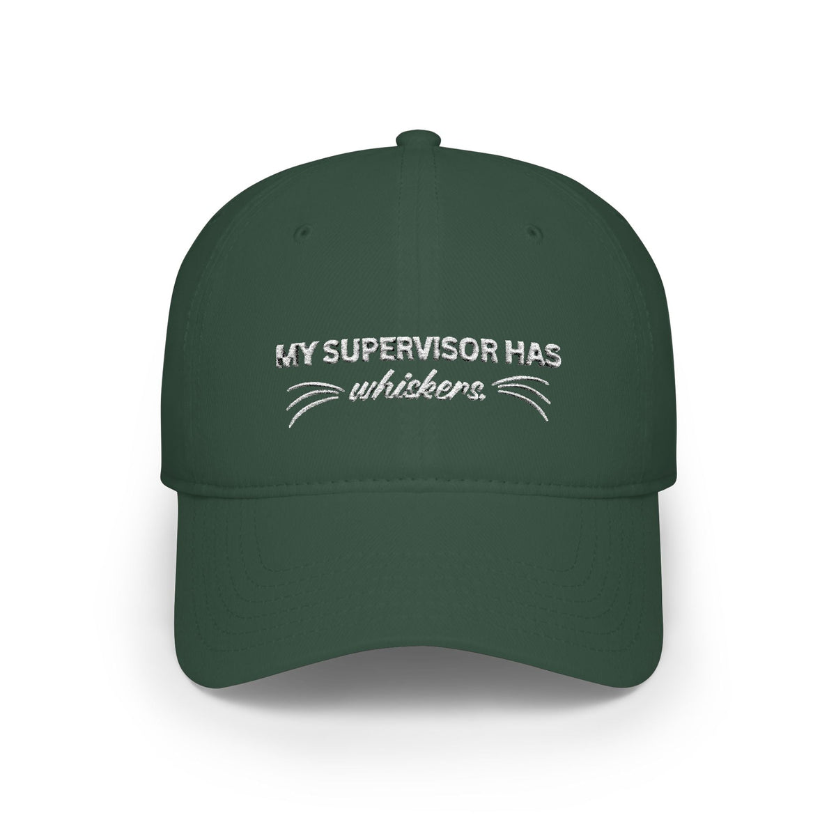 My Supervisor Has Whiskers Embroidered Cat Lover Baseball Cap - Hats, Baseball & Trucker - EpiAl's Shop
