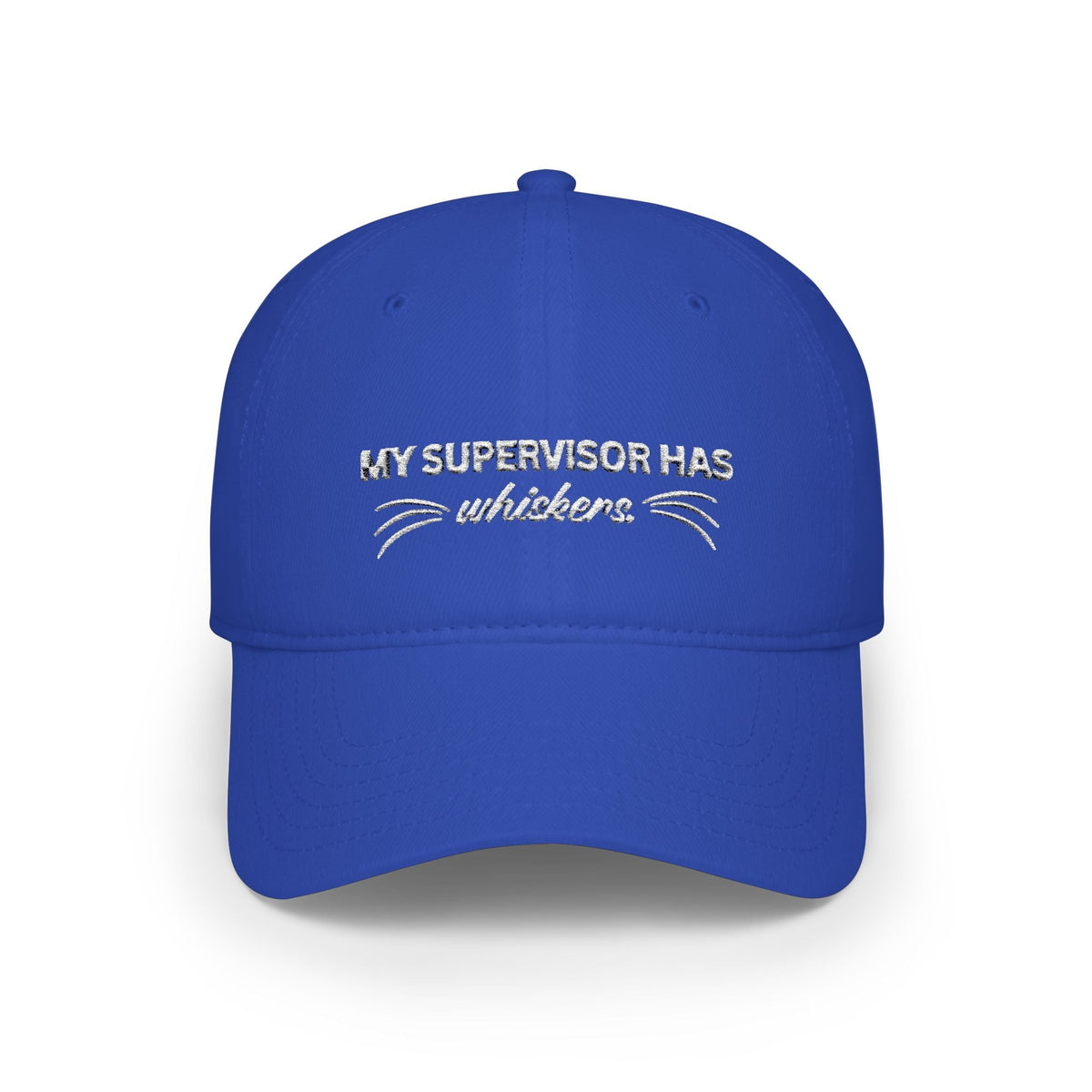 My Supervisor Has Whiskers Embroidered Cat Lover Baseball Cap - Hats, Baseball & Trucker - EpiAl's Shop