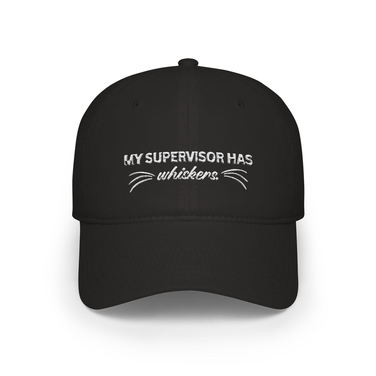 My Supervisor Has Whiskers Embroidered Cat Lover Baseball Cap - Hats, Baseball & Trucker - EpiAl's Shop