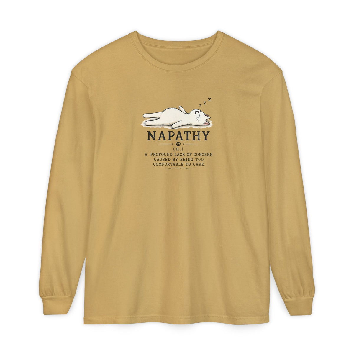 Napathy Cat Long Sleeve Shirt | Funny Sleepy Cat Graphic Tee - Clothing, Unisex, T-Shirts, Long-Sleeved - EpiAl's Shop