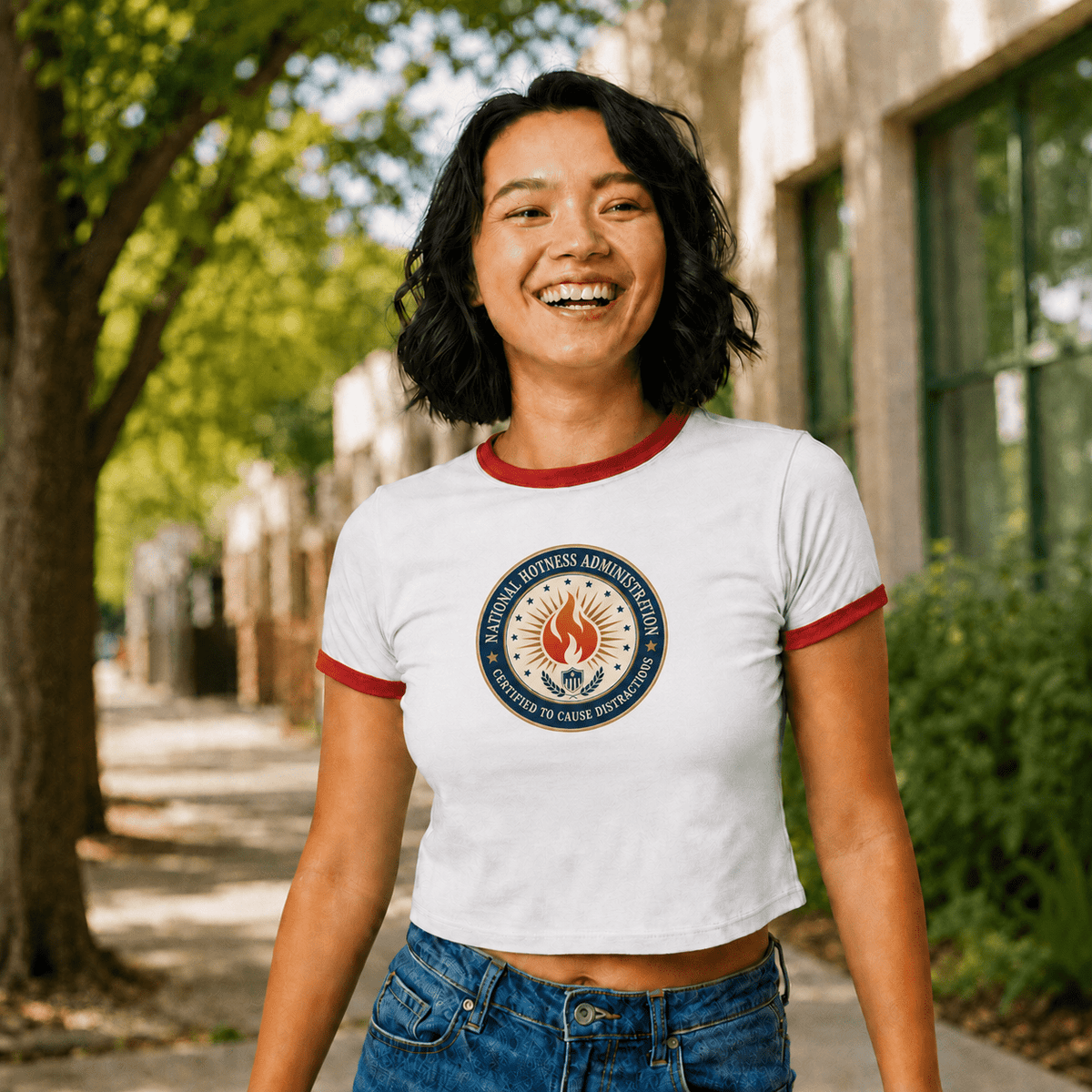 National Hotness Administration Cropped Ringer Tee - Clothing, Women, T-Shirts, Cropped - EpiAl's Shop
