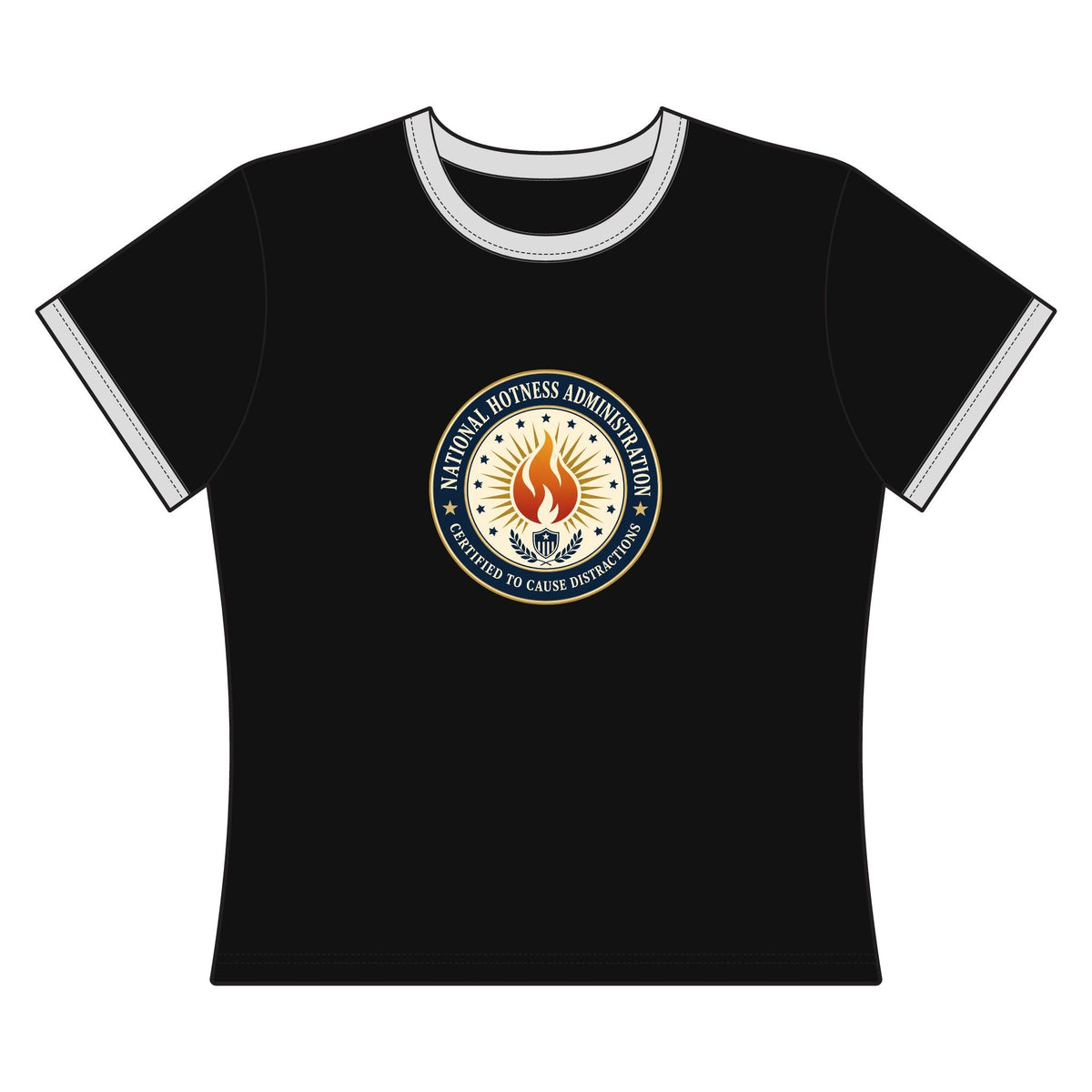 National Hotness Administration Cropped Ringer Tee - Clothing, Women, T-Shirts, Cropped - EpiAl's Shop