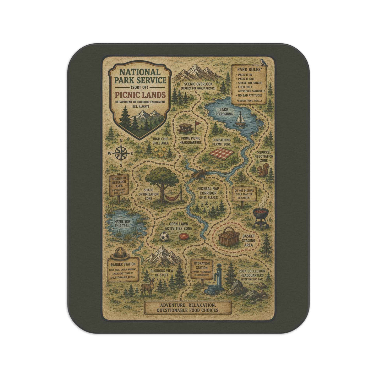 National Park Service (Sort Of) Picnic Lands Blanket | Funny Americana - Decor, Blankets, Picnic - EpiAl's Shop
